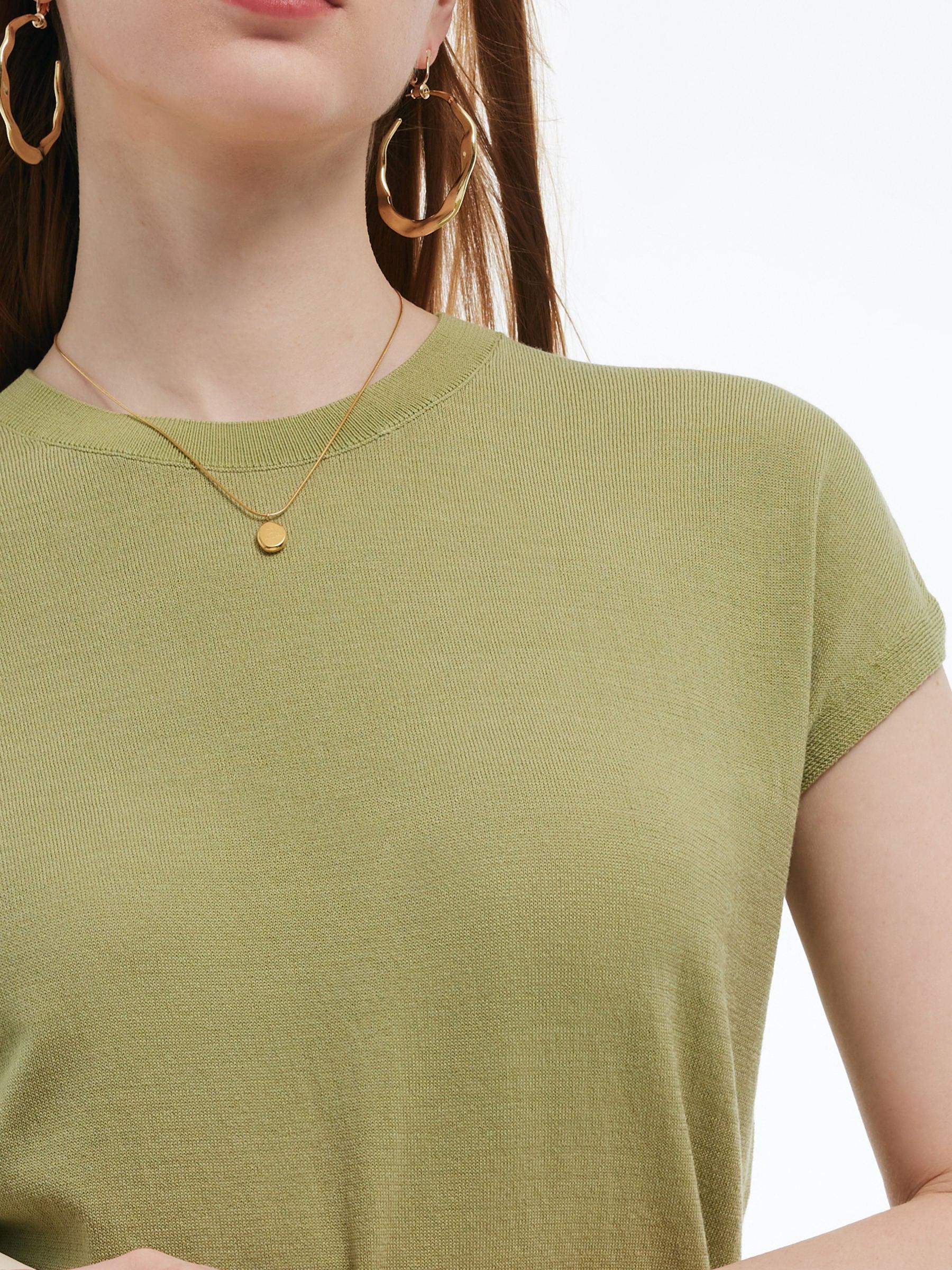 Lyocell-acetate Blend Women Pullover Knit Top Product Image