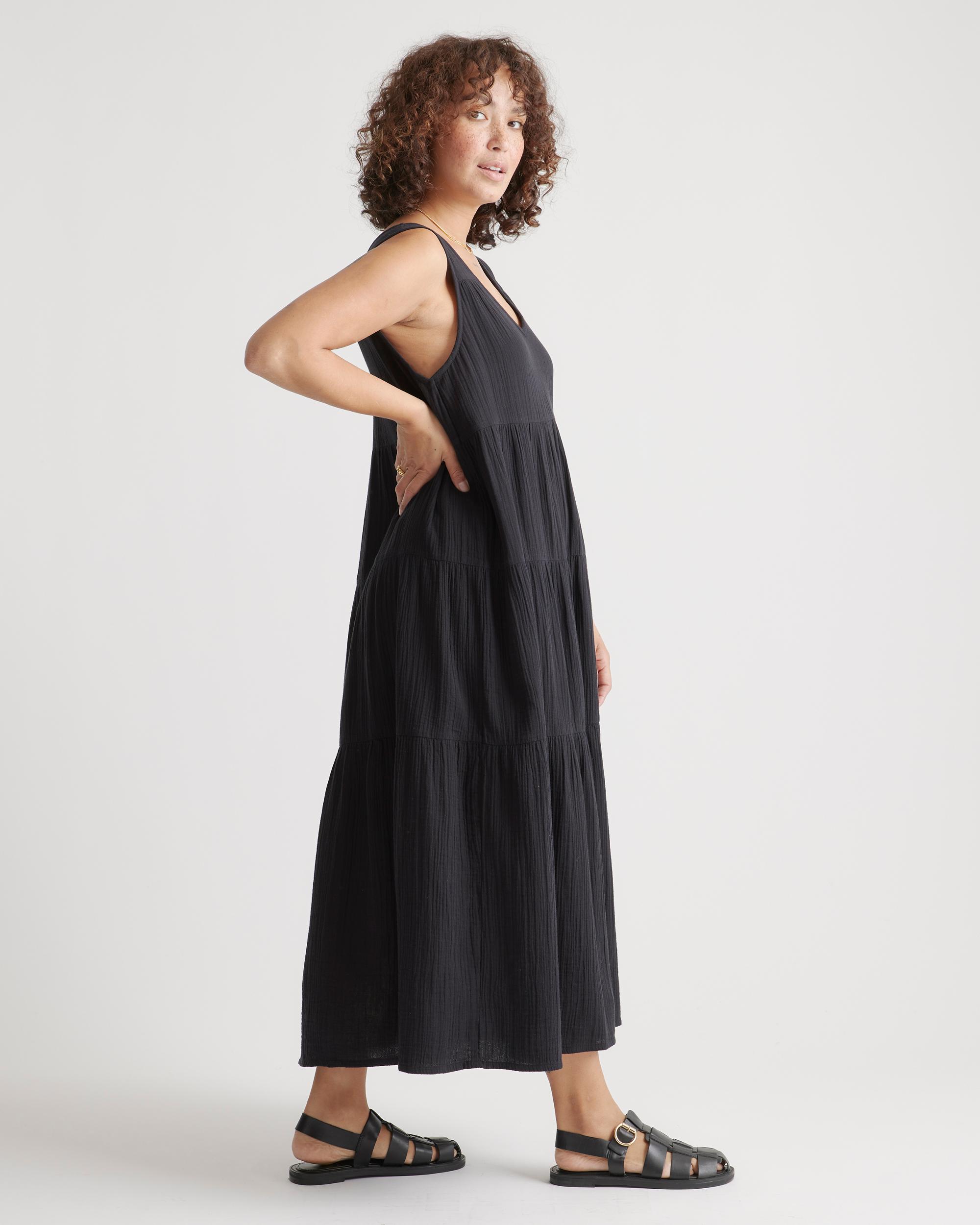 Quince | Women's Gauze Tiered Maxi Dress Organic Cotton Product Image