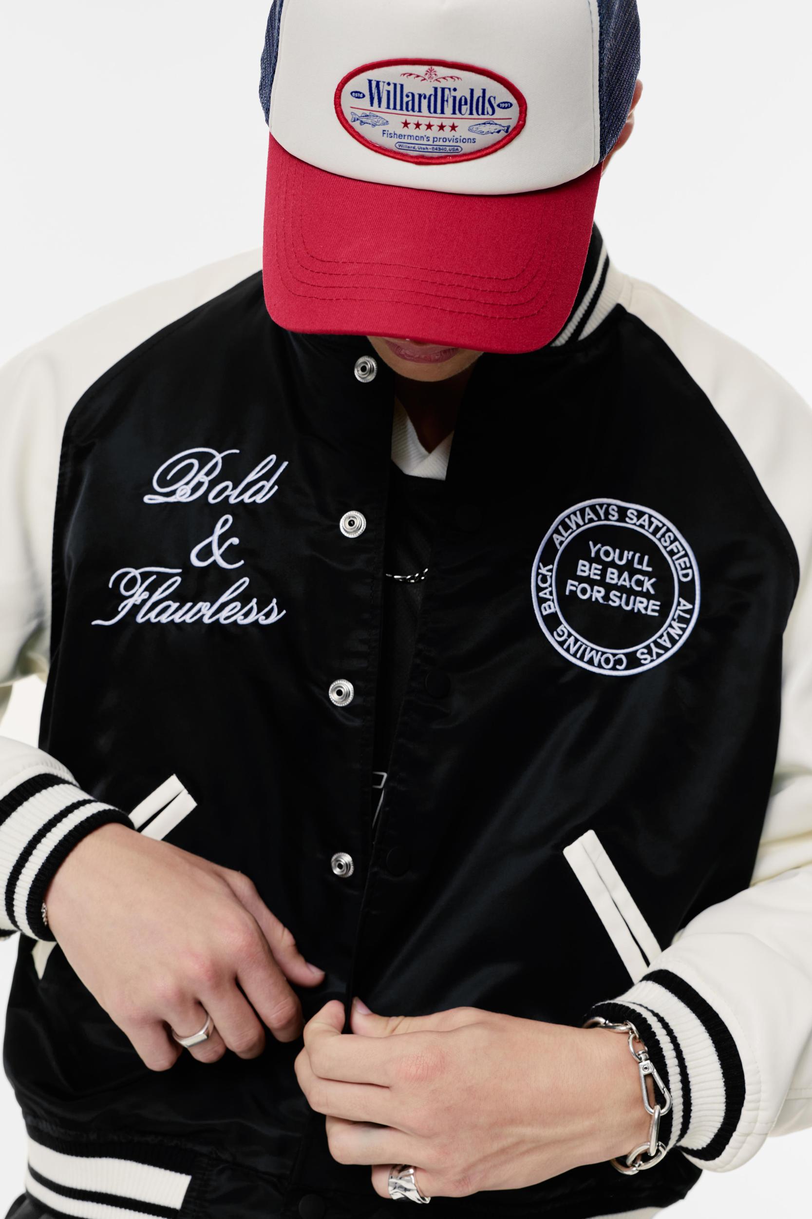 Embroidered varsity bomber jacket Product Image