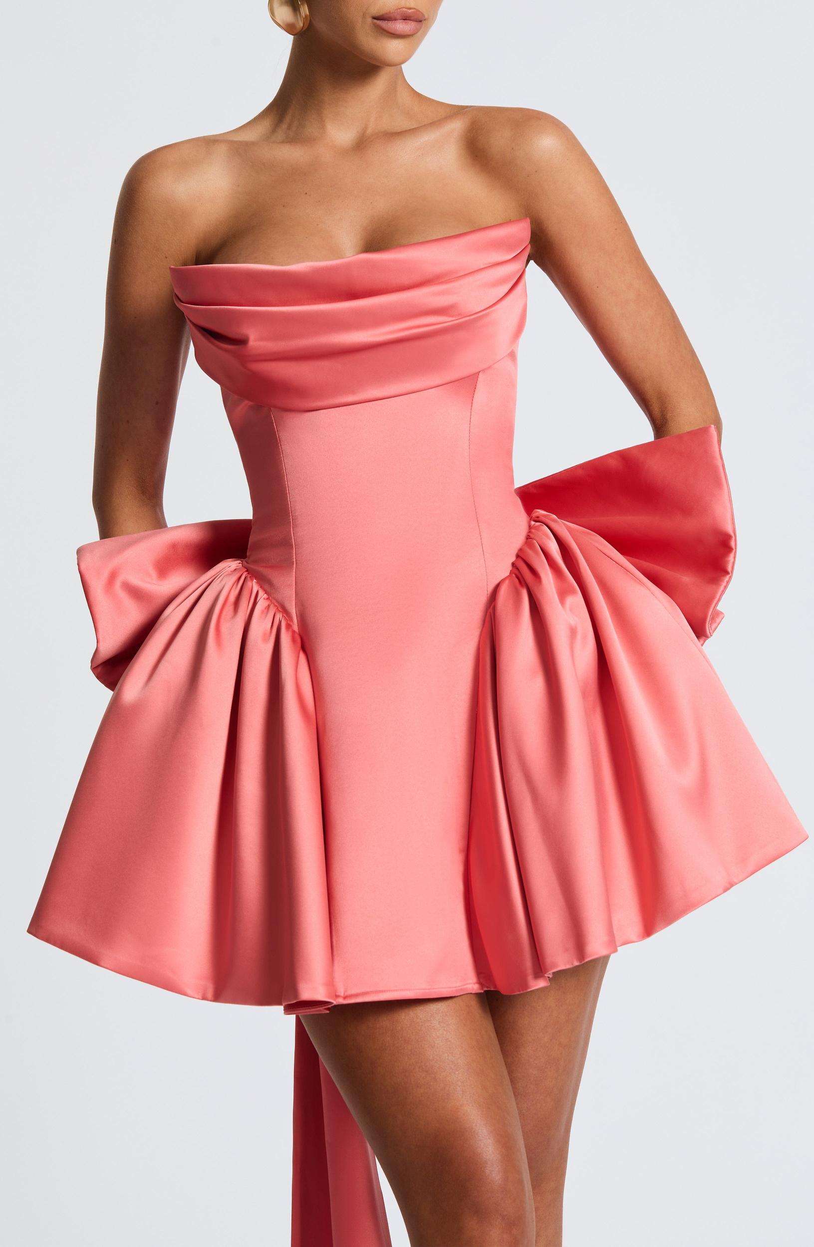 Trinity Mini Dress - Coral Pink Product Image