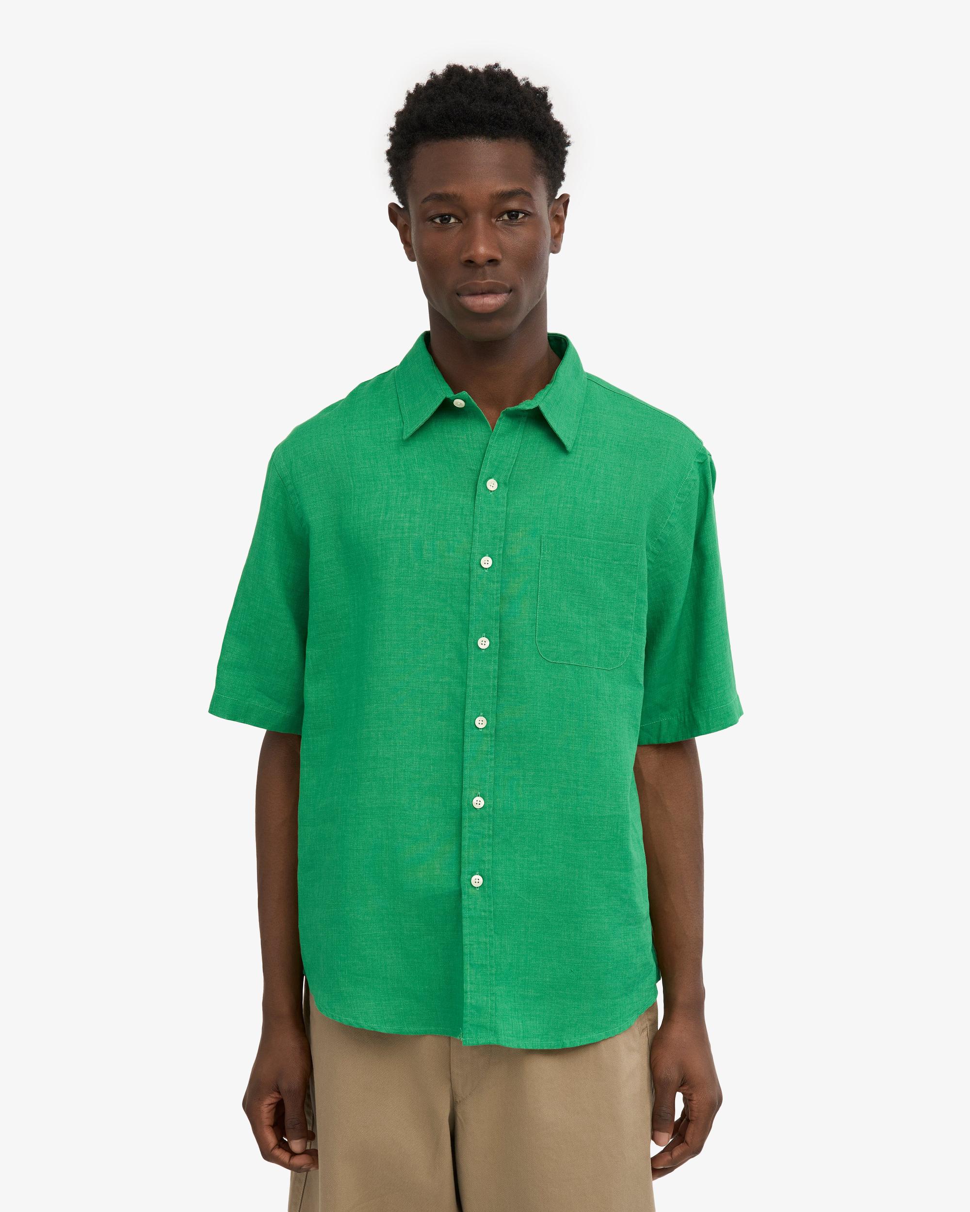Linen SS Shirt - Kelly Green Product Image