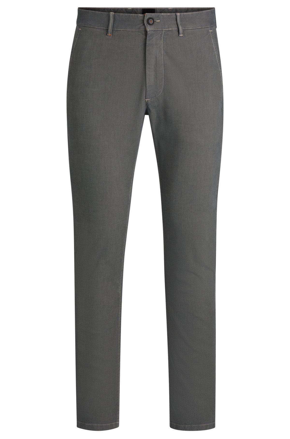 Slim-fit chinos in structured comfort-stretch cotton Product Image
