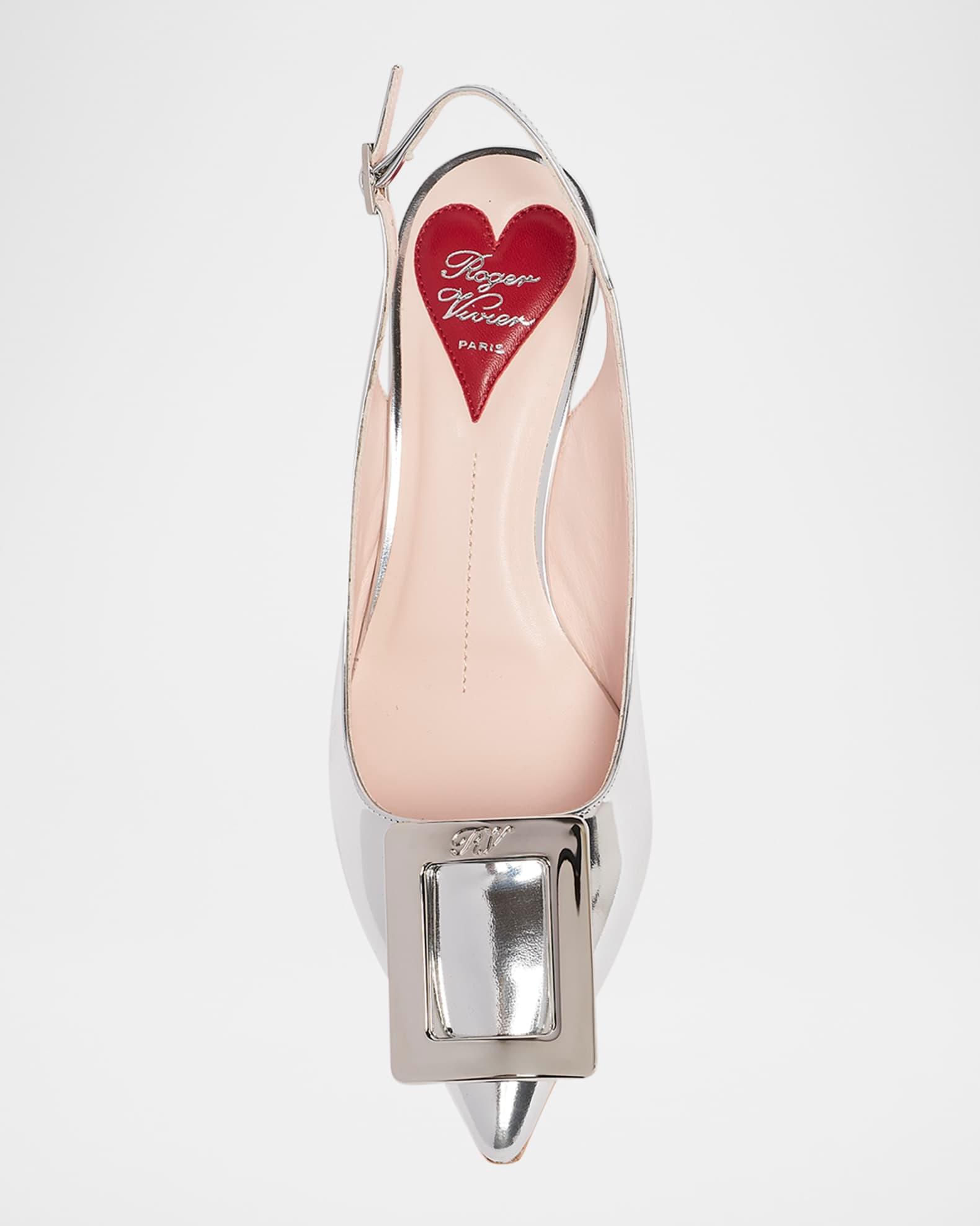 Virgule Metallic Buckle Slingback Pumps Product Image