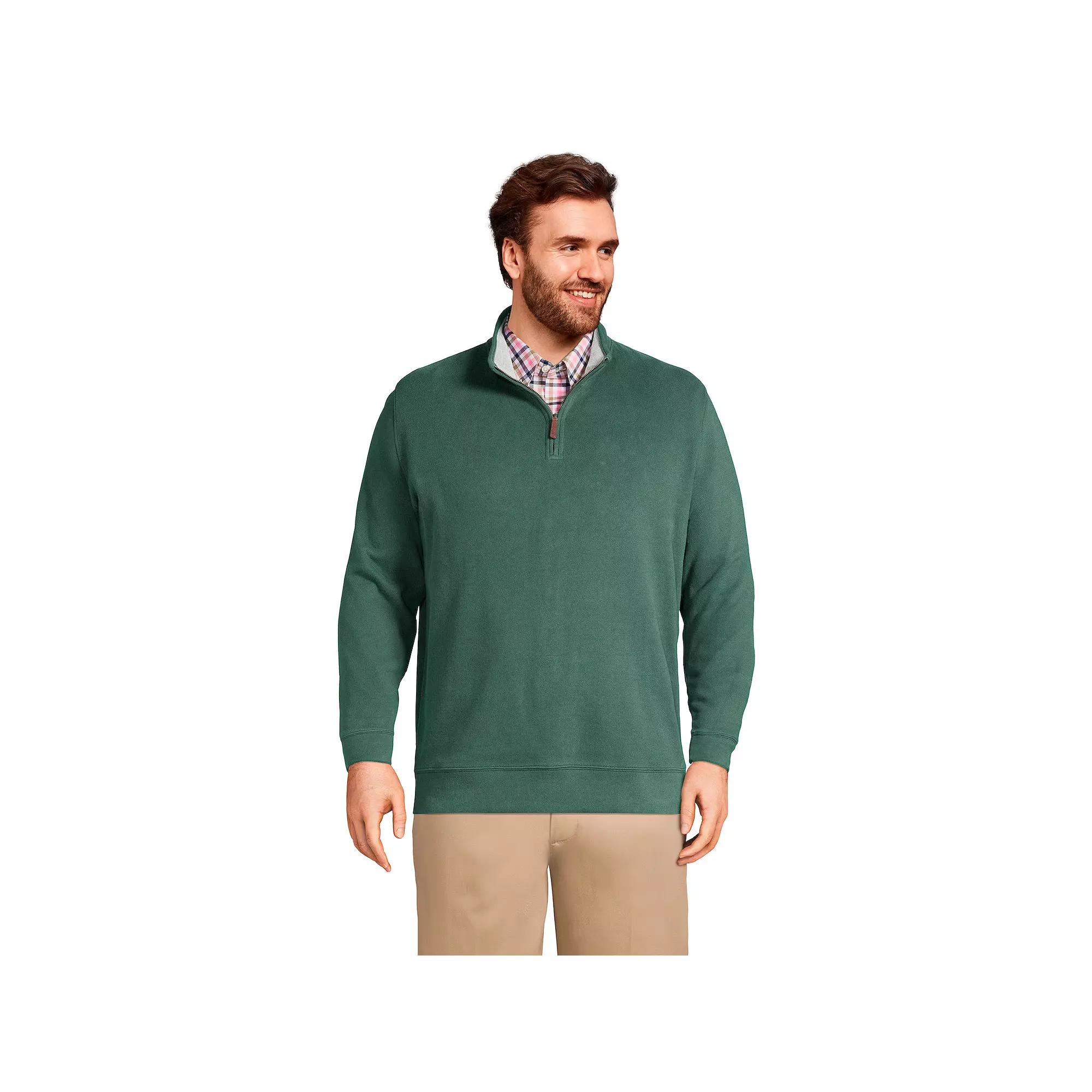 Big & Tall Lands' End Bedford Regular-Fit Rib Quarter-Zip Sweater, Men's,  Product Image