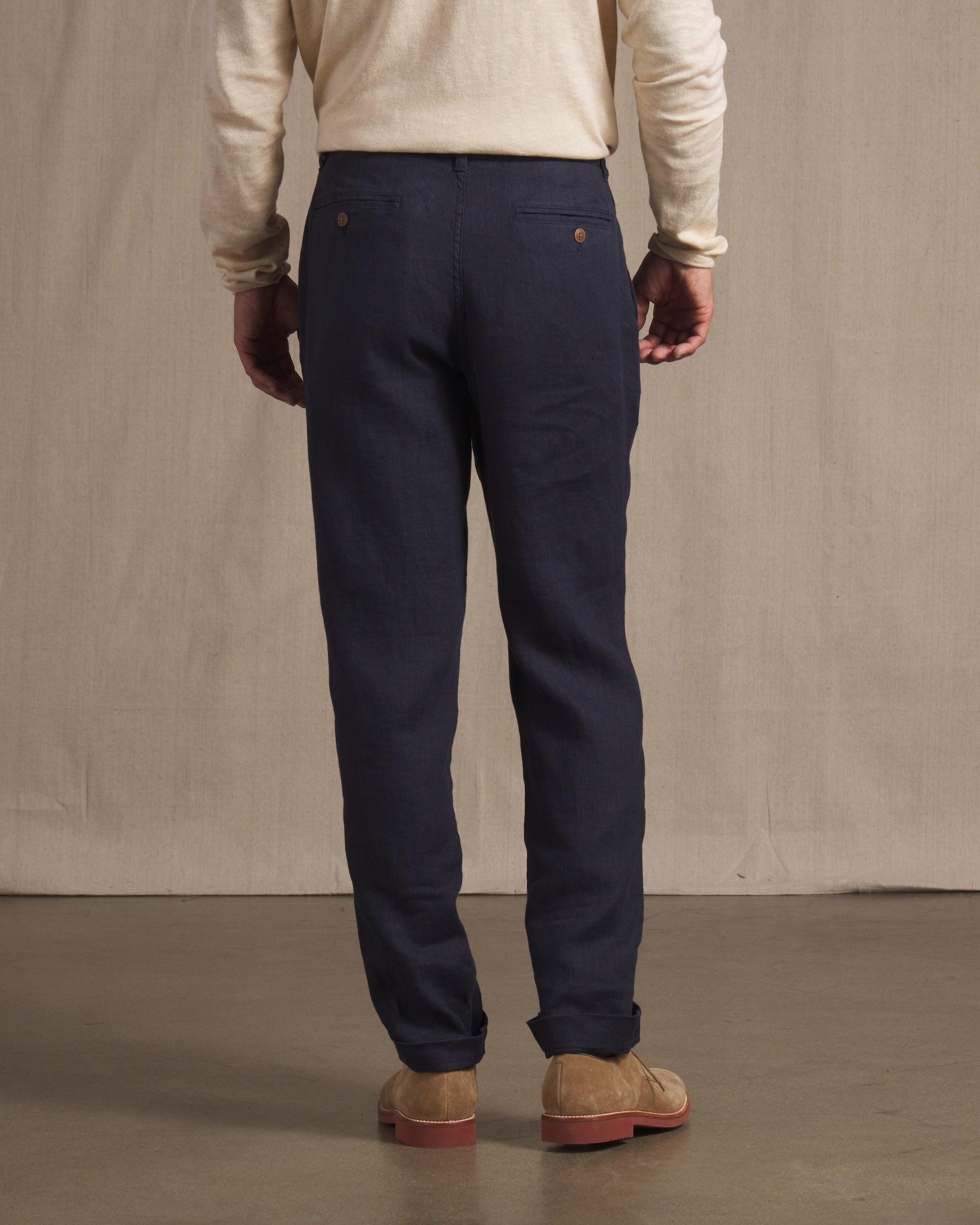 Bal Harbour Aventura Washed Linen Pants - Navy Product Image