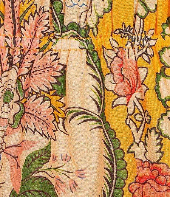 A Loves A Woven Floral Print Spaghetti Strap Smocked Tiered A-Line Babydoll Mini Dress Product Image