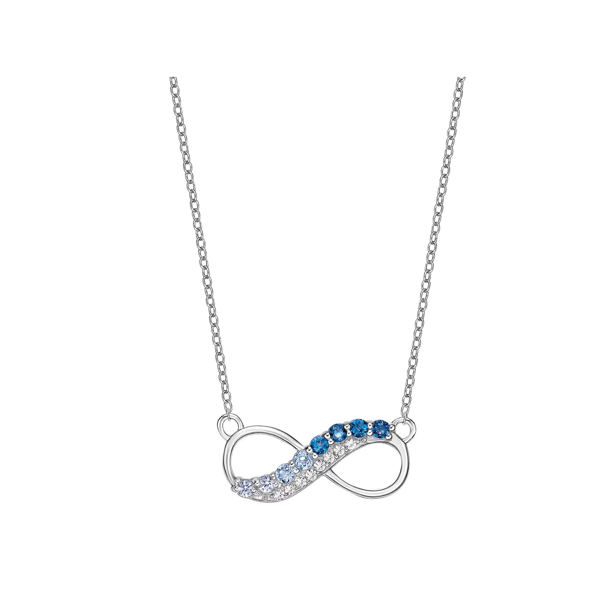 Gemminded Sterling Silver Blue & Lab-Created White Sapphire Topaz Pendant Necklace, Women's, Size: 18" Product Image