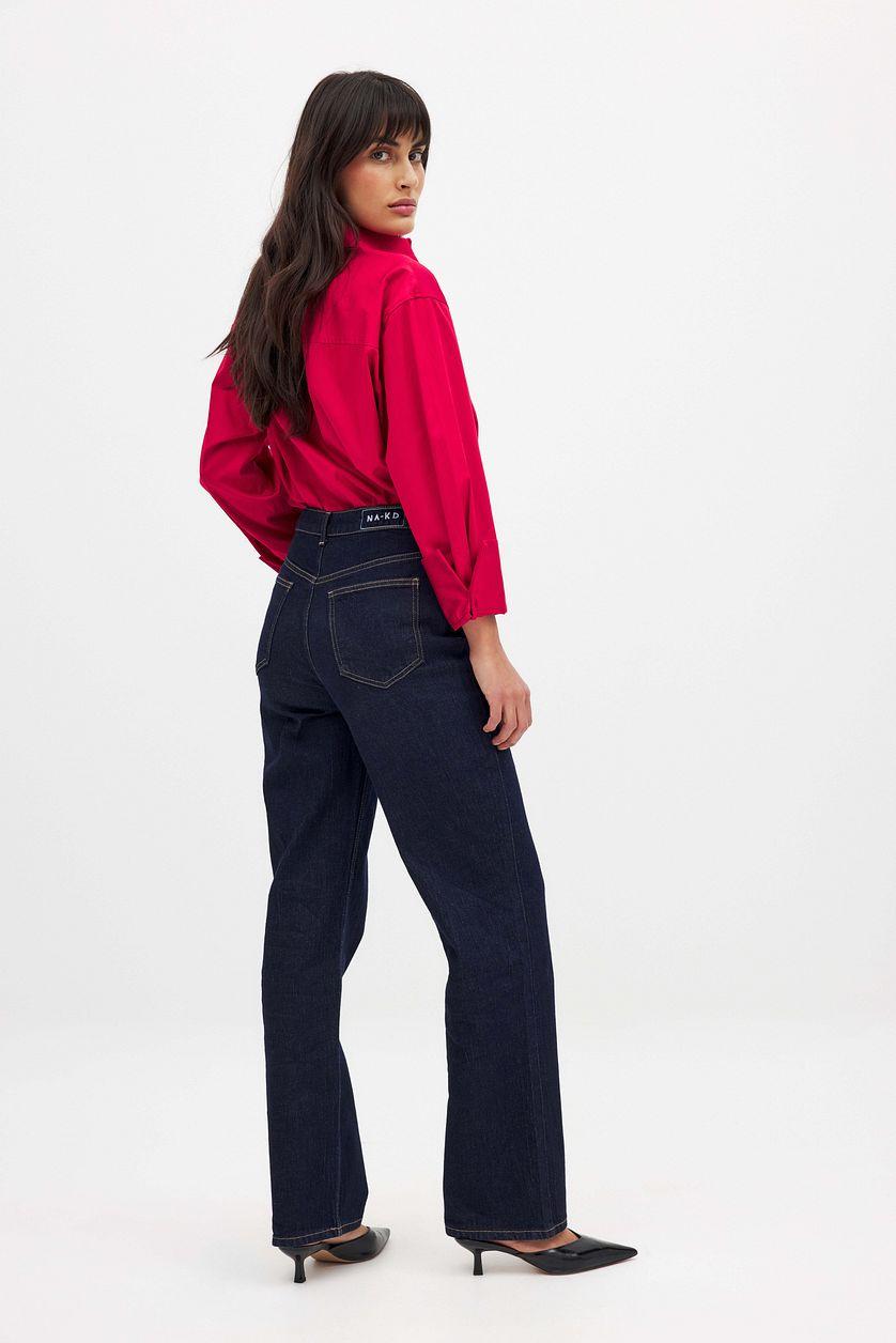 Straight High Waist Jeans Grey Product Image