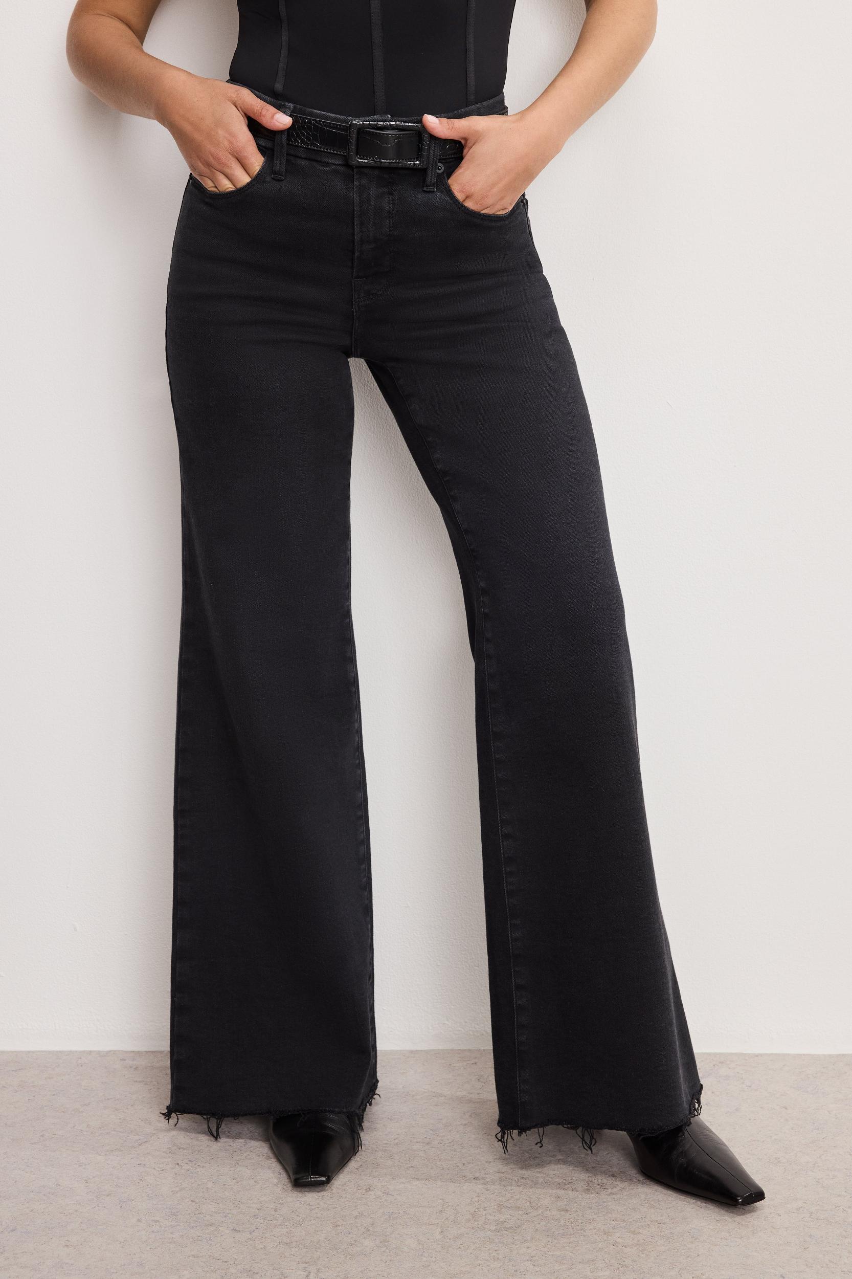 SOFT TECH GOOD PETITE PALAZZO JEANS | BLACK391 Product Image