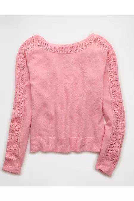 AE Whoa So Soft Lace Sweater Product Image