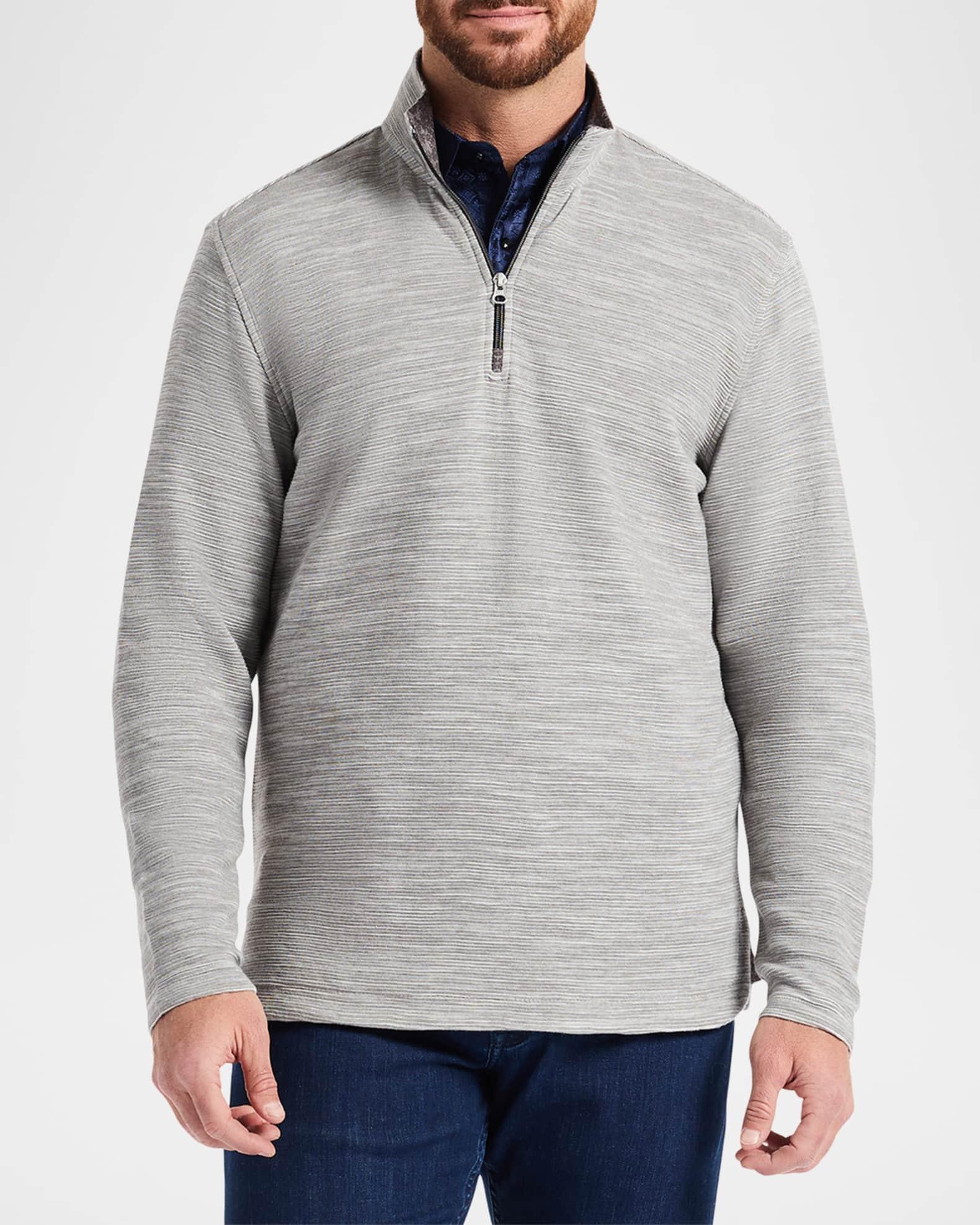Men's Heathered Knit Quarter-Zip Sweater Product Image