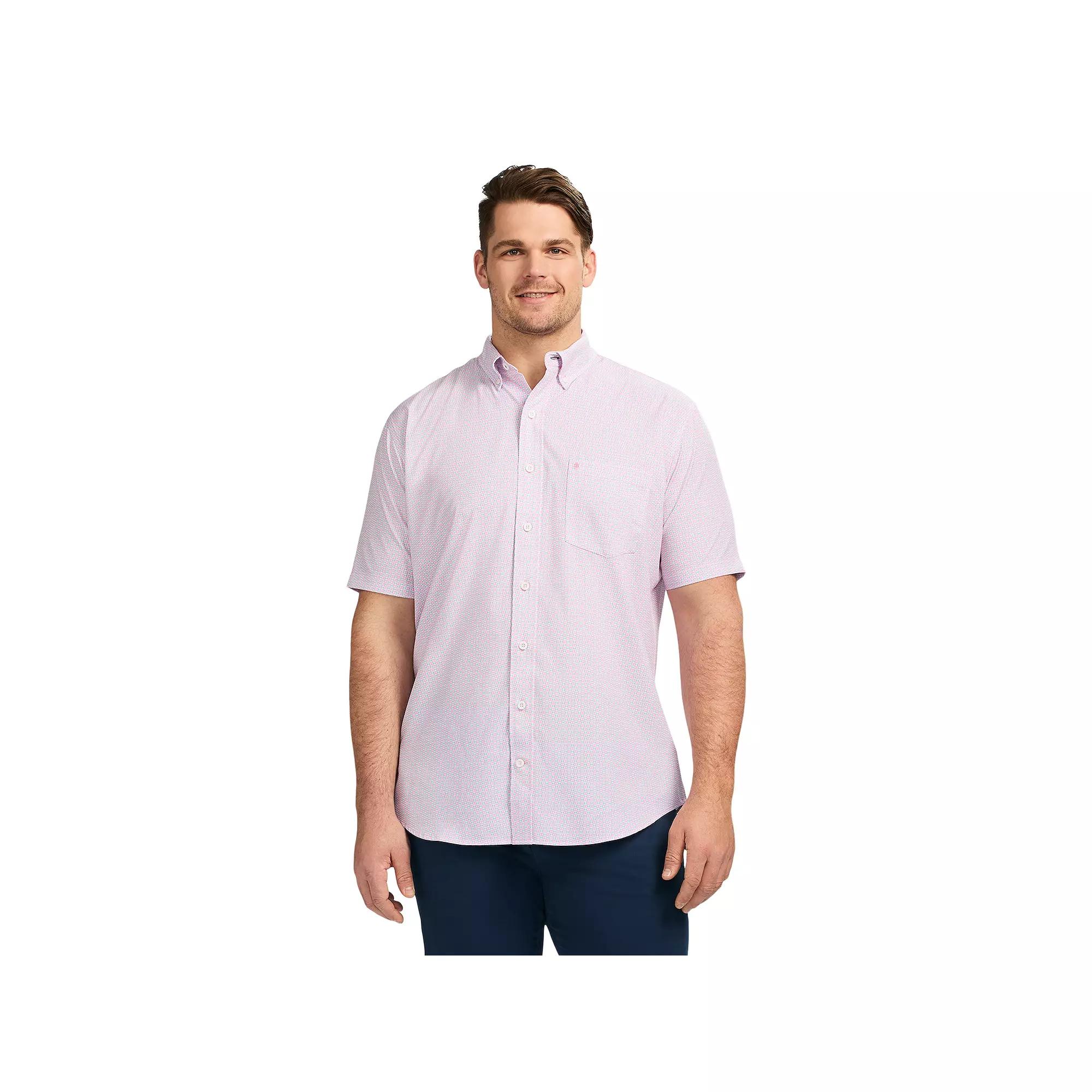 Big & Tall IZOD Breeze Short Sleeve Button-Down Shirt, Men's, Size: Large Tall, Prism Pink Product Image
