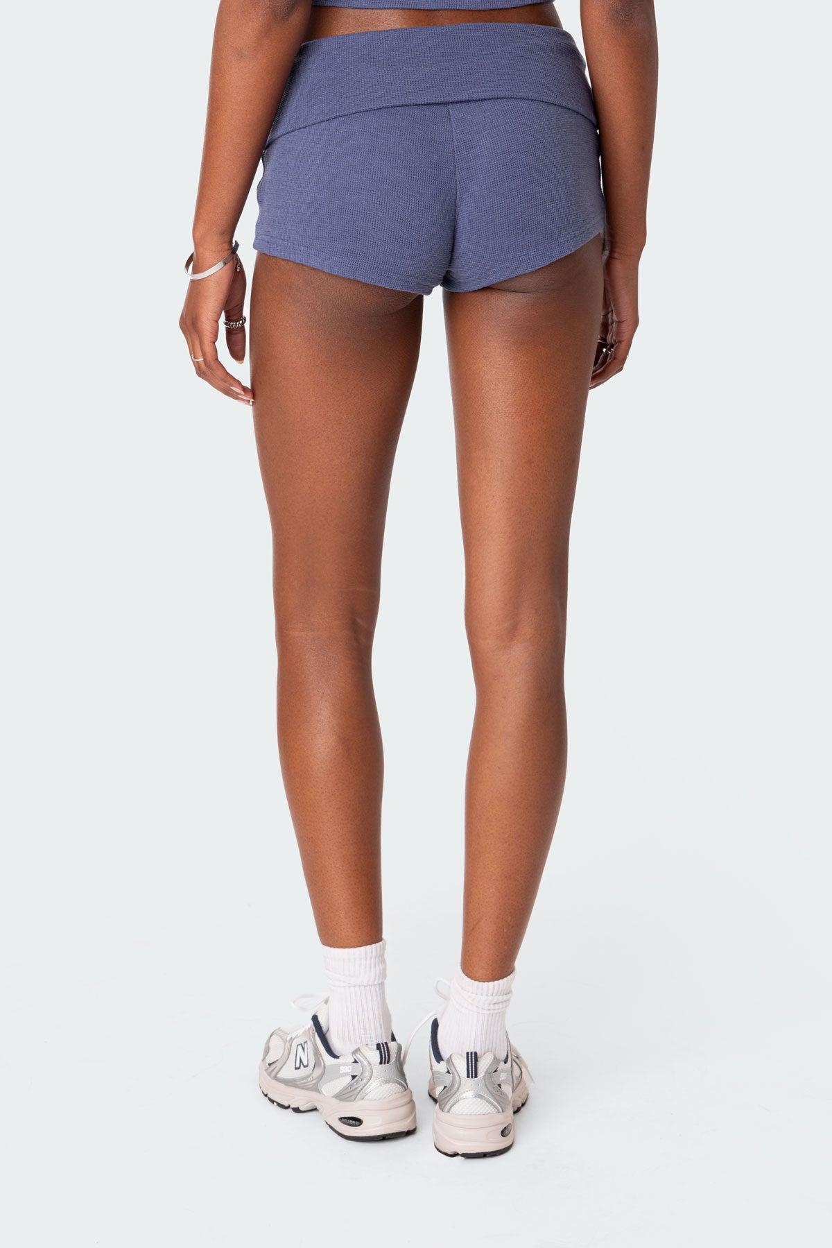 Lizzy Foldover Waffle Shorts Product Image