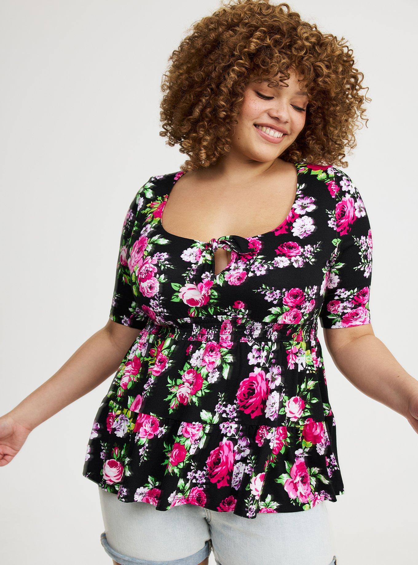 Tie Front Babydoll Top Product Image