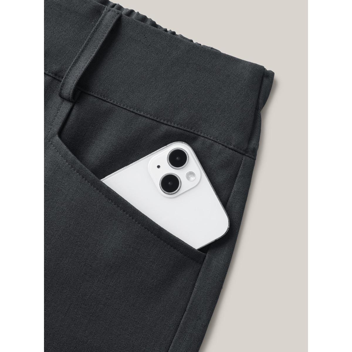 Plus Size Overlap Waist Buckles Classic Bootcut Pants Women DimGray At the Office Bootcut Mid Rise Office Pants BloomChic 28/5X Product Image