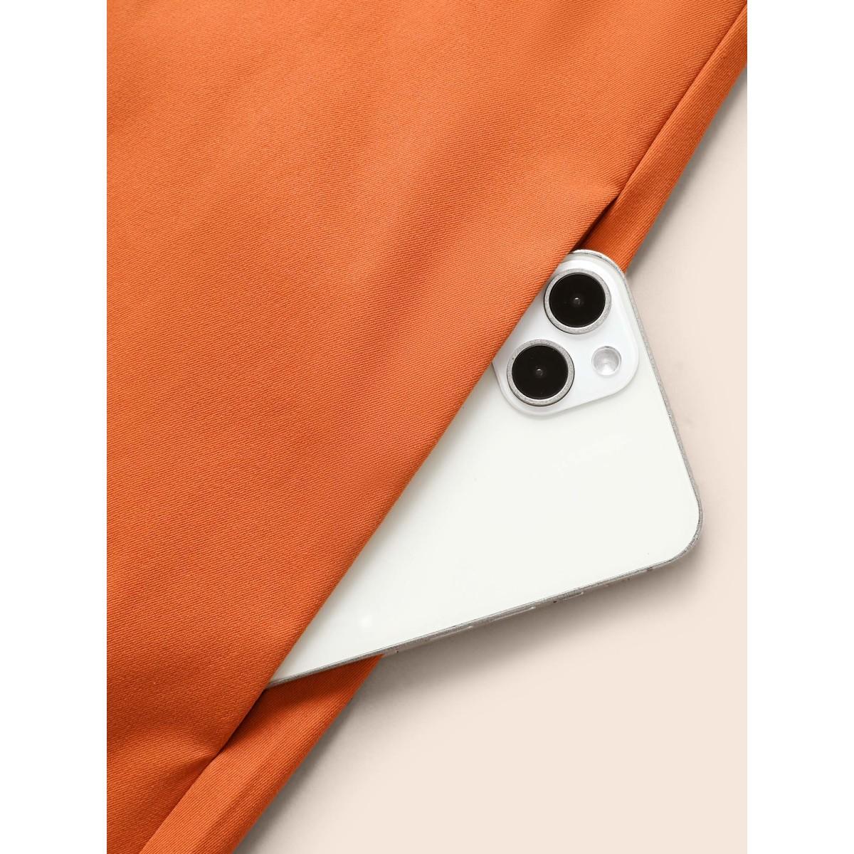 Plus Size Suspender Skirt Style Midi Dress OrangeRed Women Casual Button Non Sleeveless Curvy BloomChic 26/4X Product Image