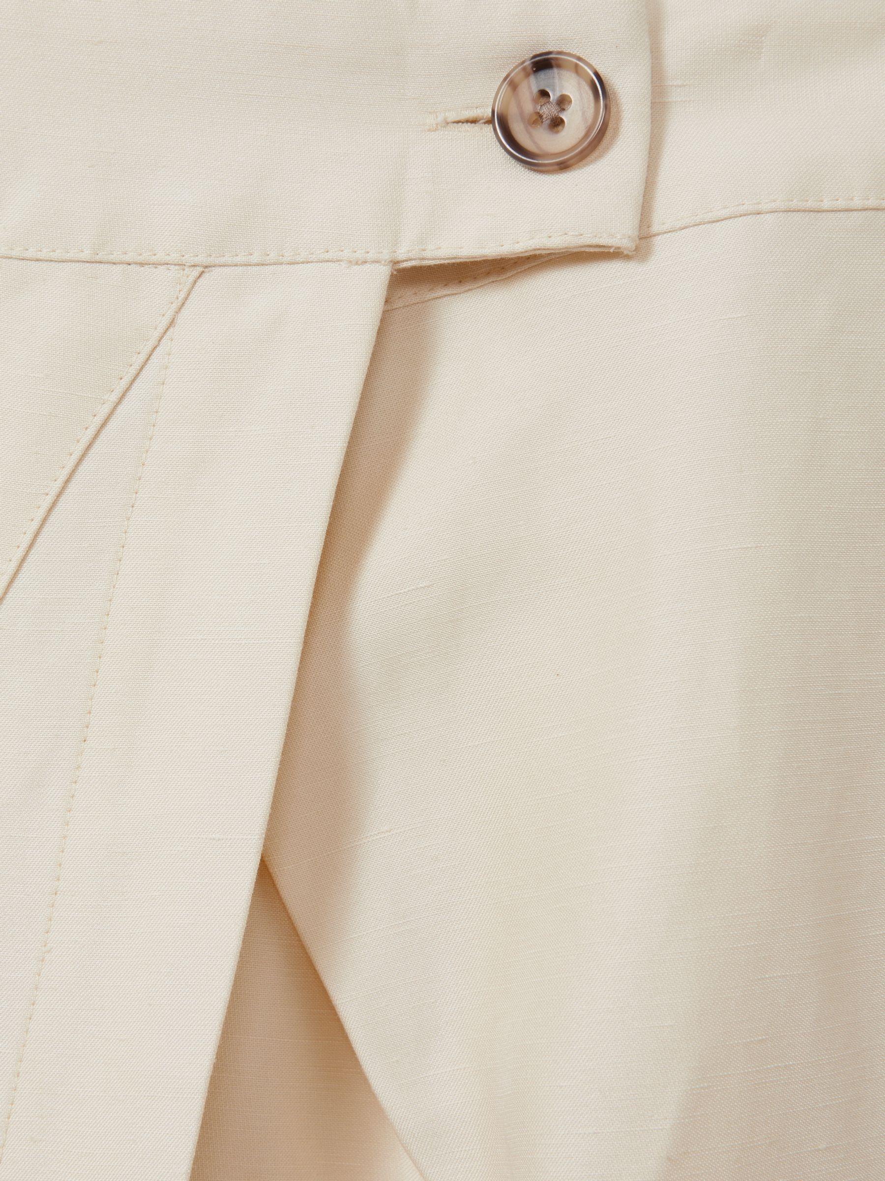 Caro Beige Wrap Front Midi Skirt with Linen Product Image