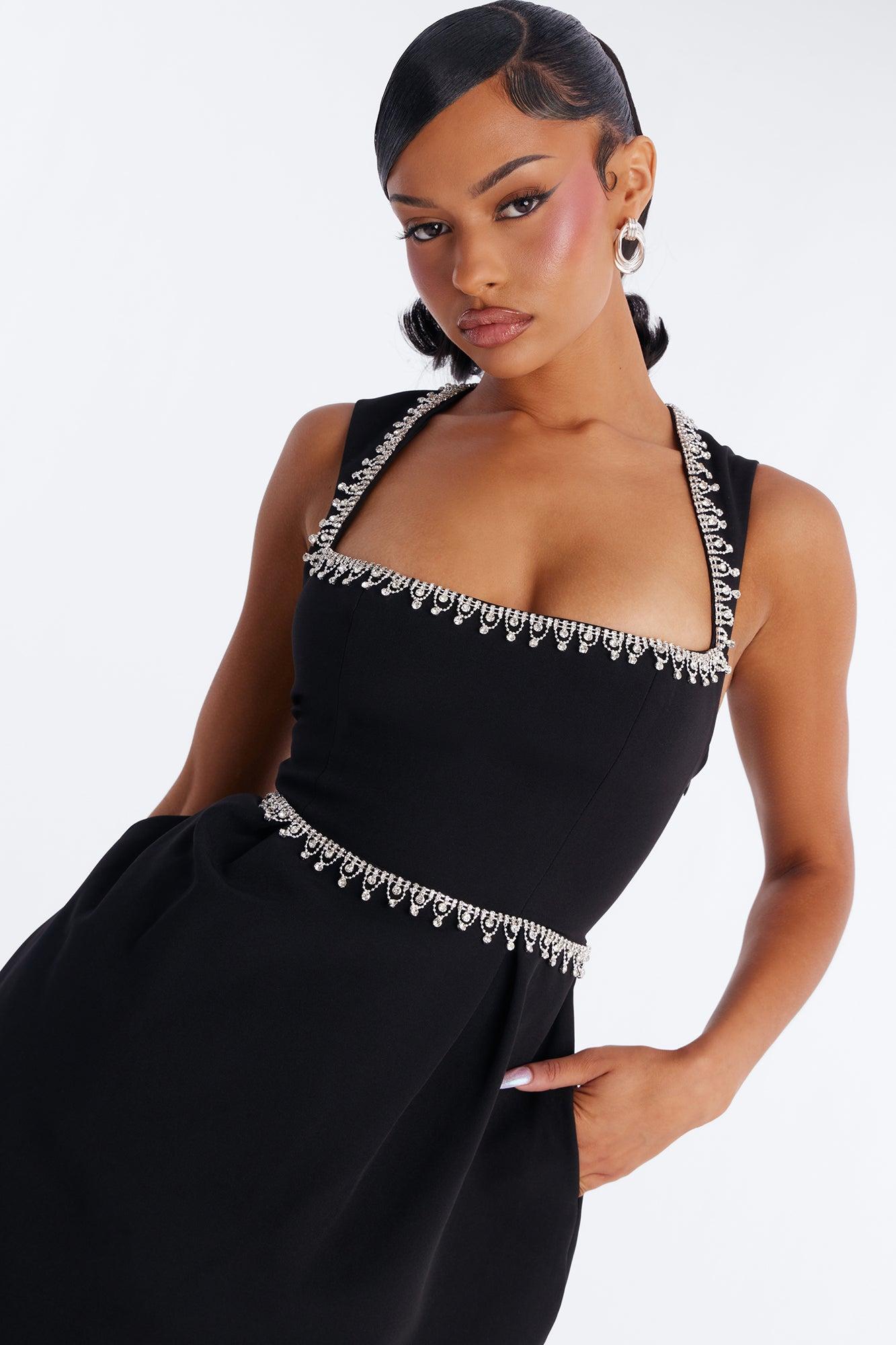 Adore Me Heart Cut Out Mini Dress - Black Female Product Image
