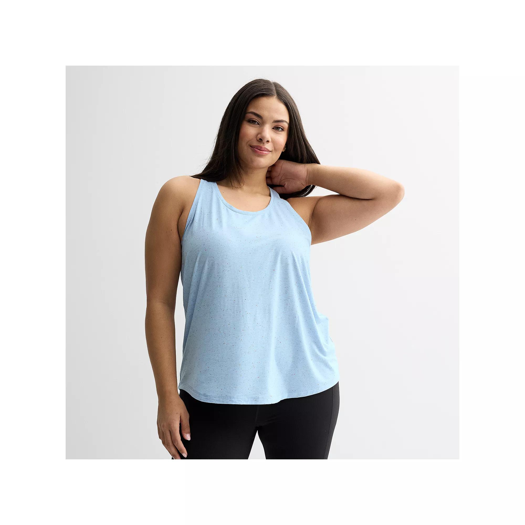 Plus Size Tek Gear® Core V-Neck Tee, Women's, Size: 2XL, Baron River Speckle Product Image