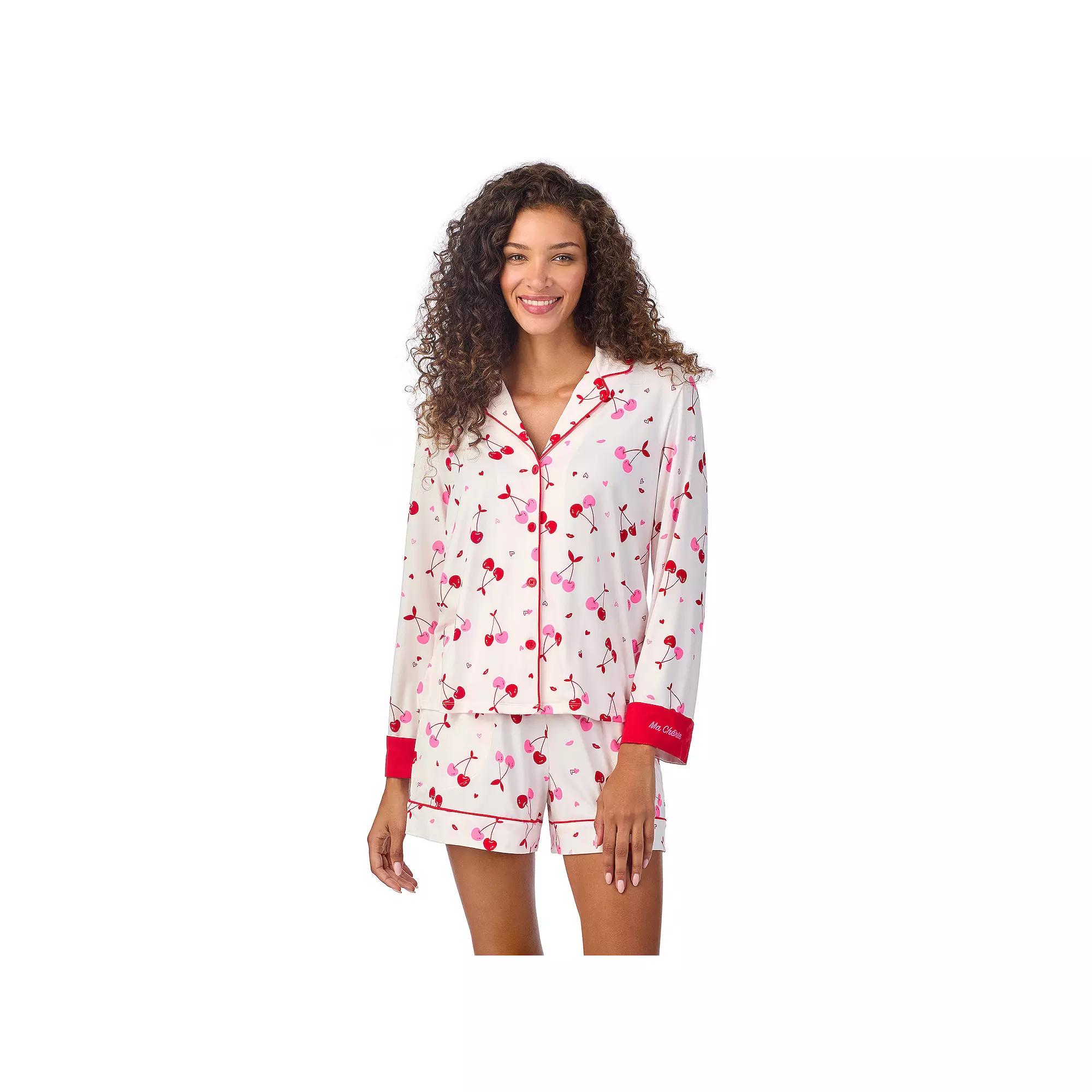 Women's Beauty Sleep Social Long Sleeve Pajama Shirt & Pajama Shorts Sleep Set, Girl's, Size: Large, Ma Cherie Product Image