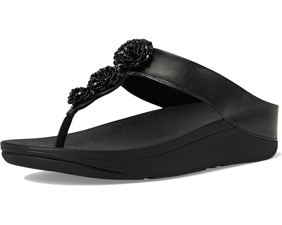 Lulu Beaded-chain Leather Toe-post Sandals Product Image