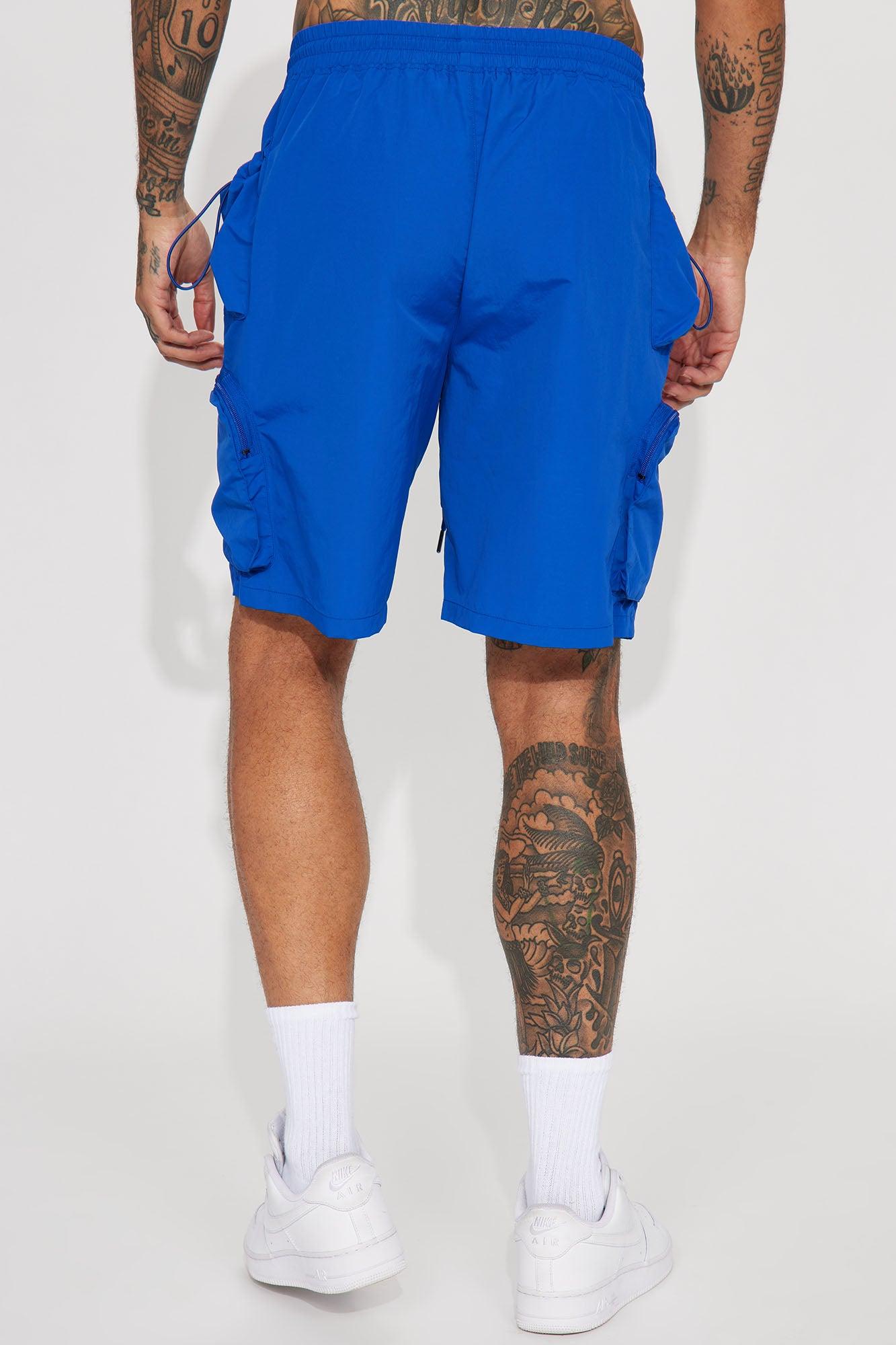 All This And That Nylon Cargo Shorts - Royal Product Image
