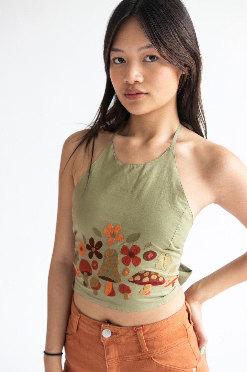 Embroidered Mushroom Halter Product Image