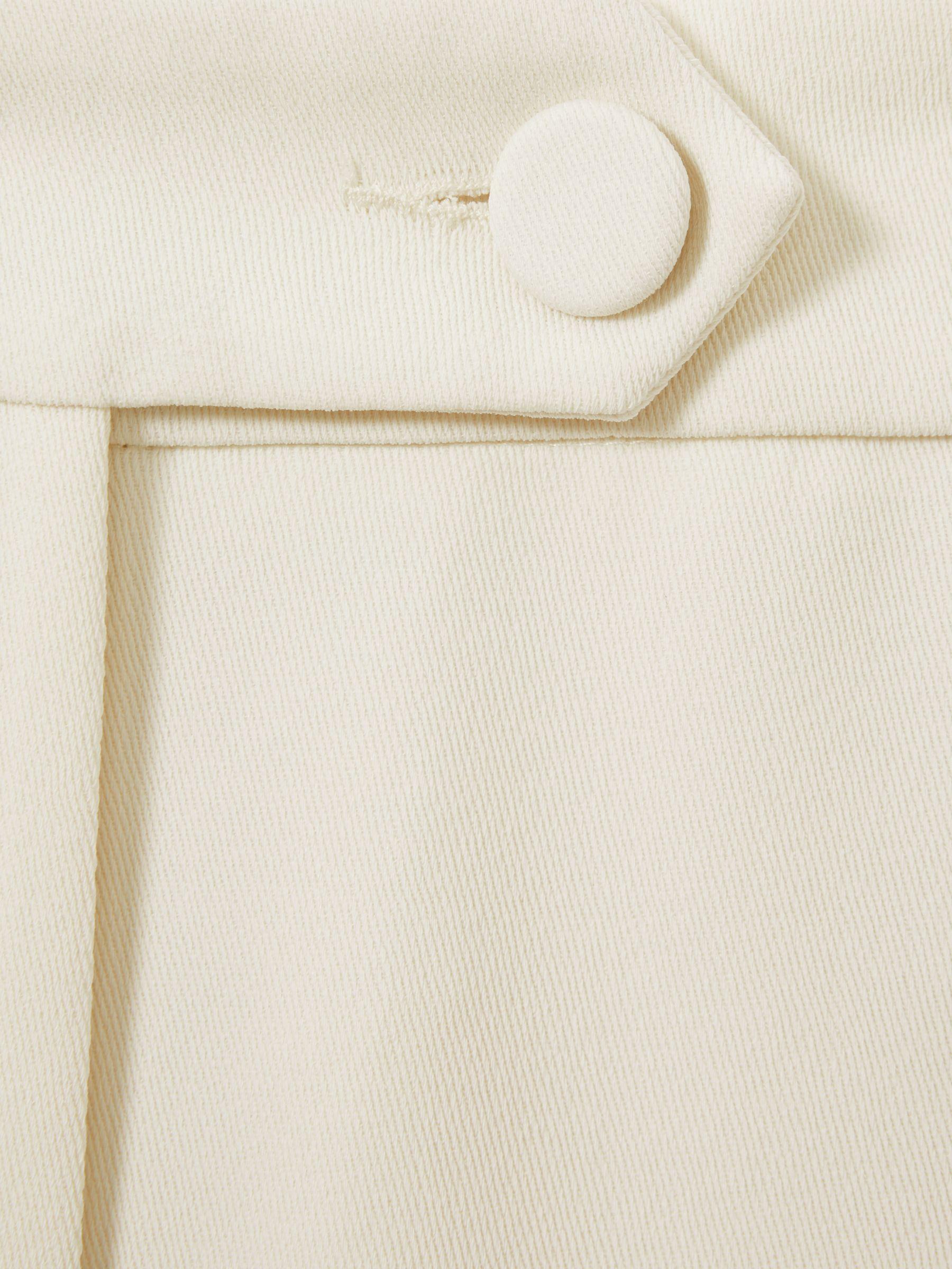 Wide Leg Split Hem Trousers in Cream Product Image