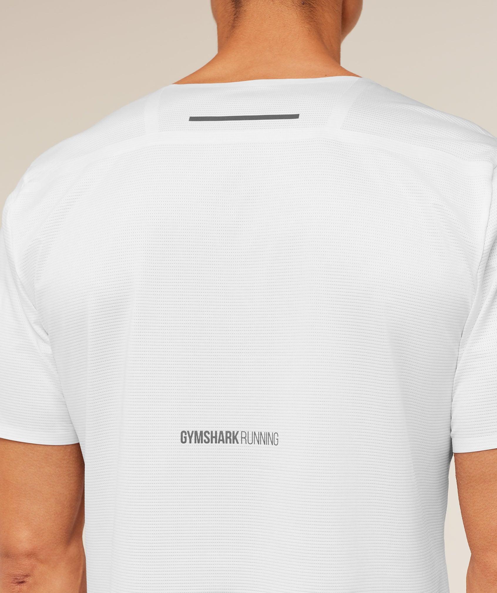 Gymshark Running Elite T-Shirt - White Male Product Image
