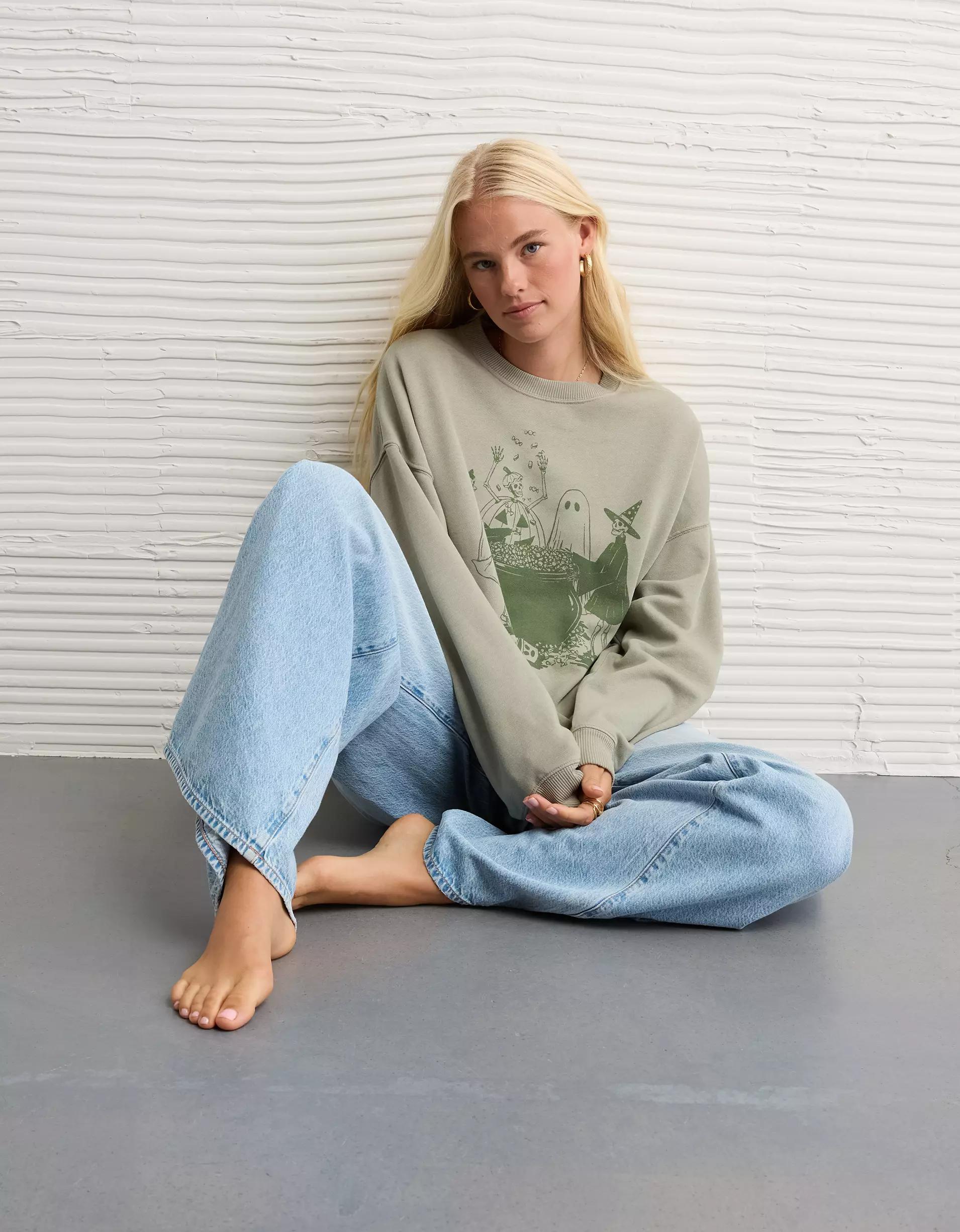 AE Halloween Graphic Sweatshirt Product Image