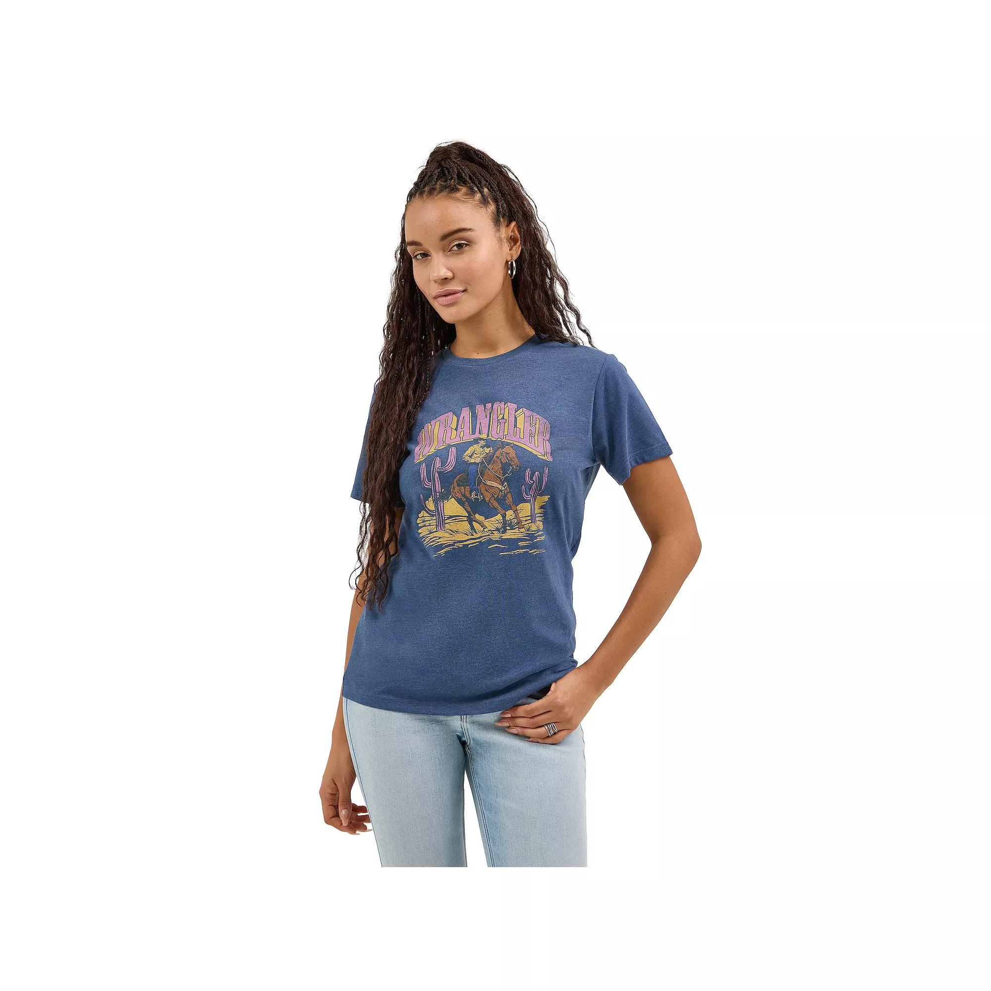 Women's Wrangler Graphic Tee, Size: XL, Cowboy Blue Product Image