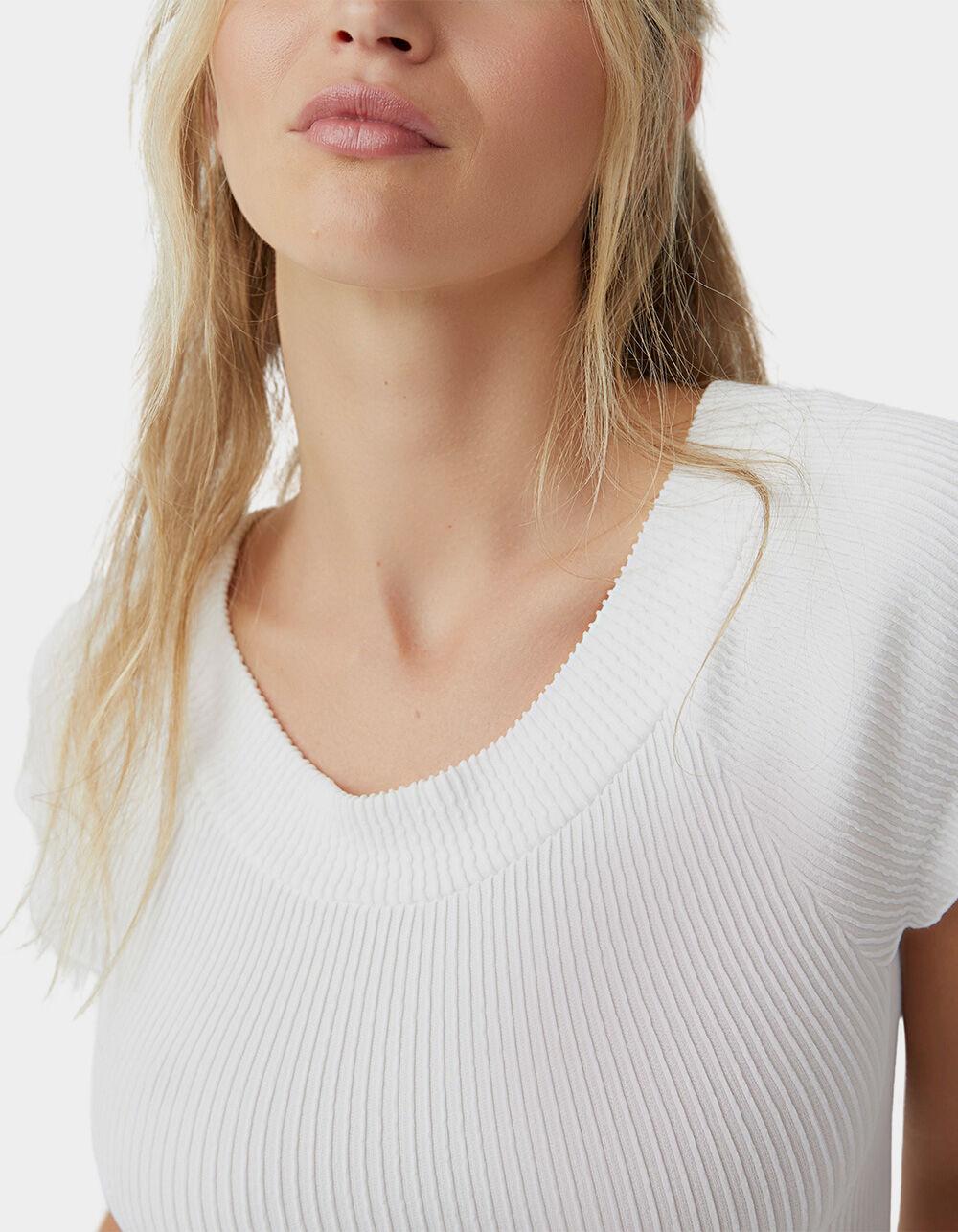 FREE PEOPLE Seamless Off The Shoulder Ribbed Womens Top - WHITE Product Image