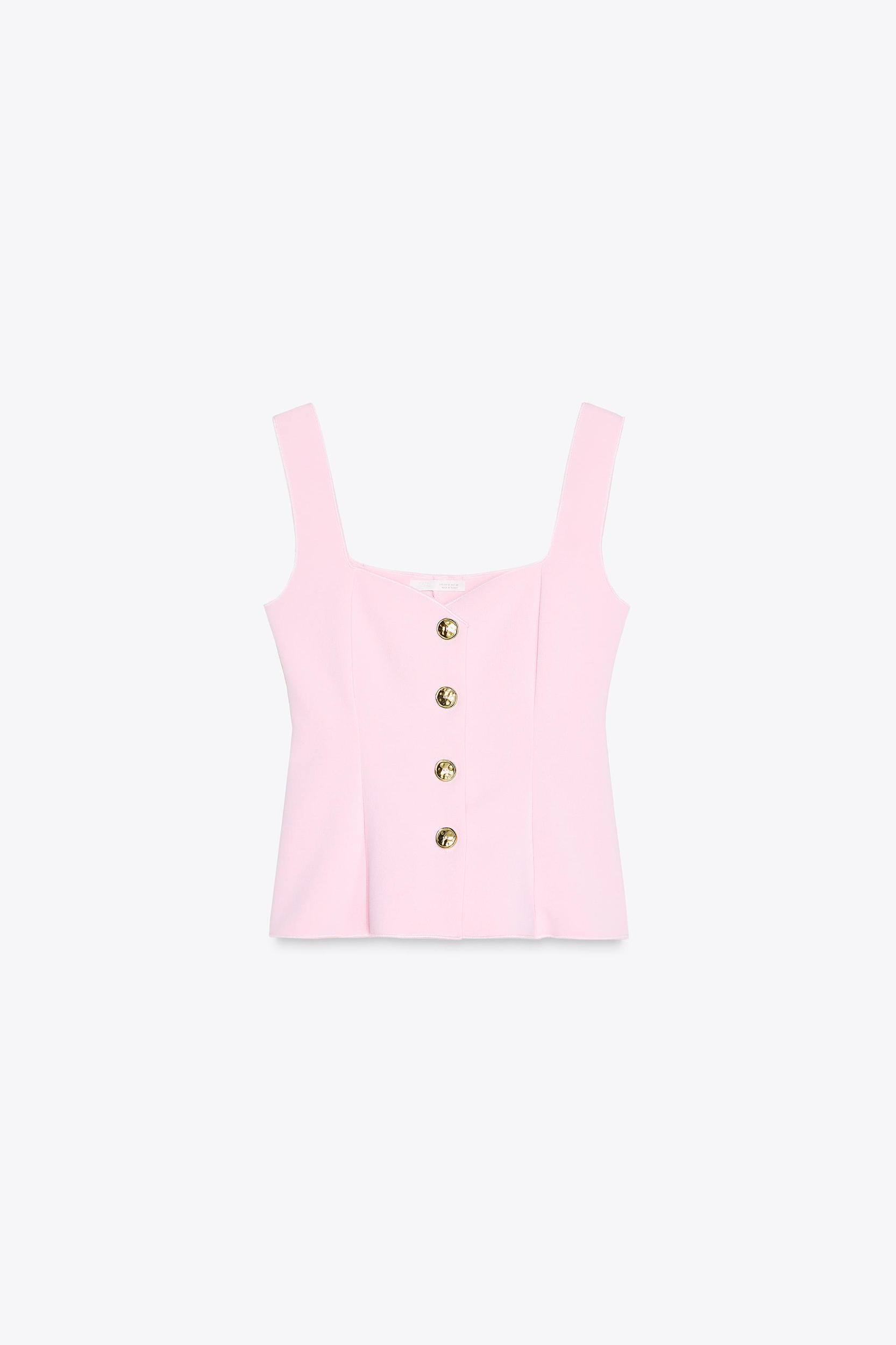 STRETCH PEPLUM VEST TOP Product Image