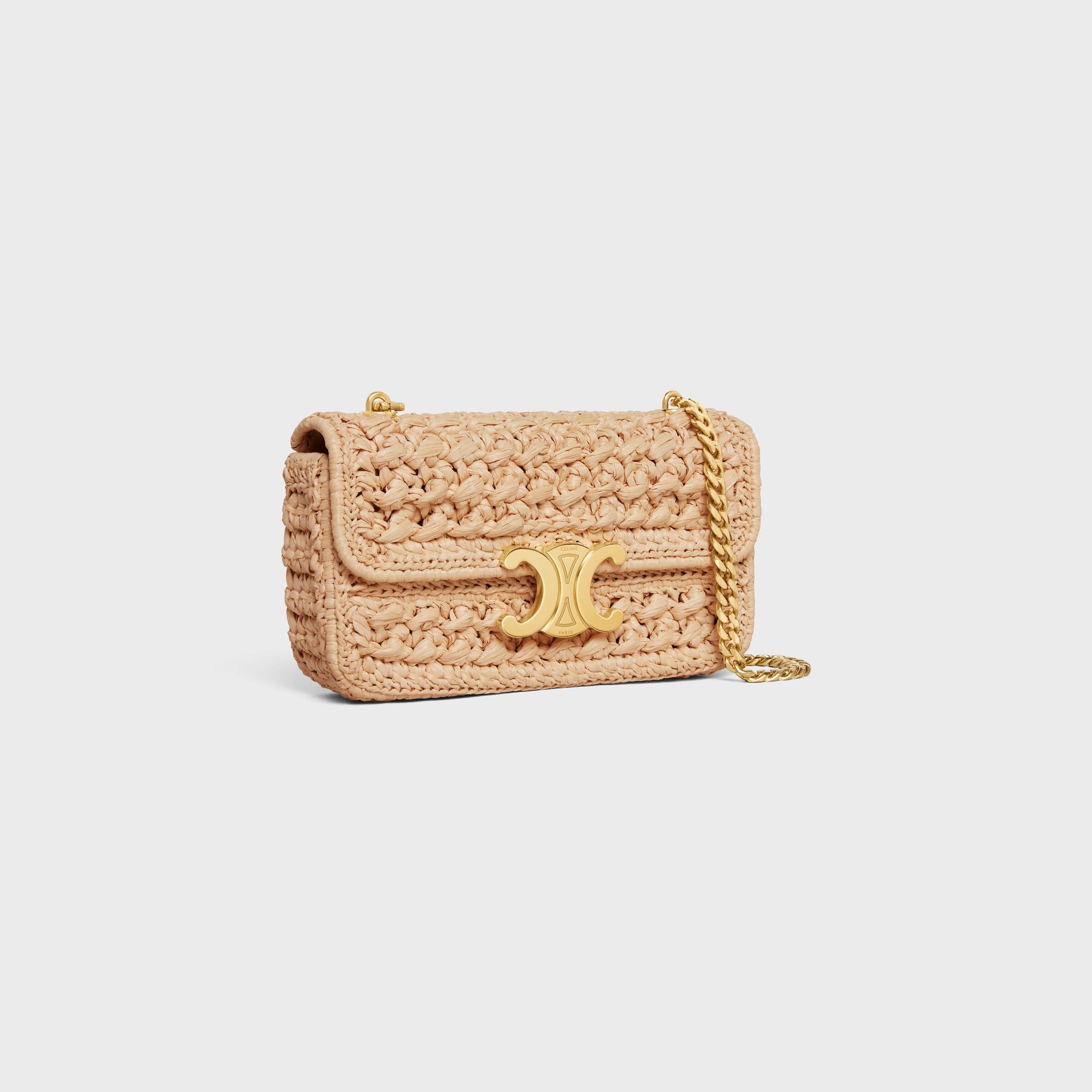 CHAIN SHOULDER BAG CLAUDE IN RAFFIA EFFECT TEXTILE Product Image