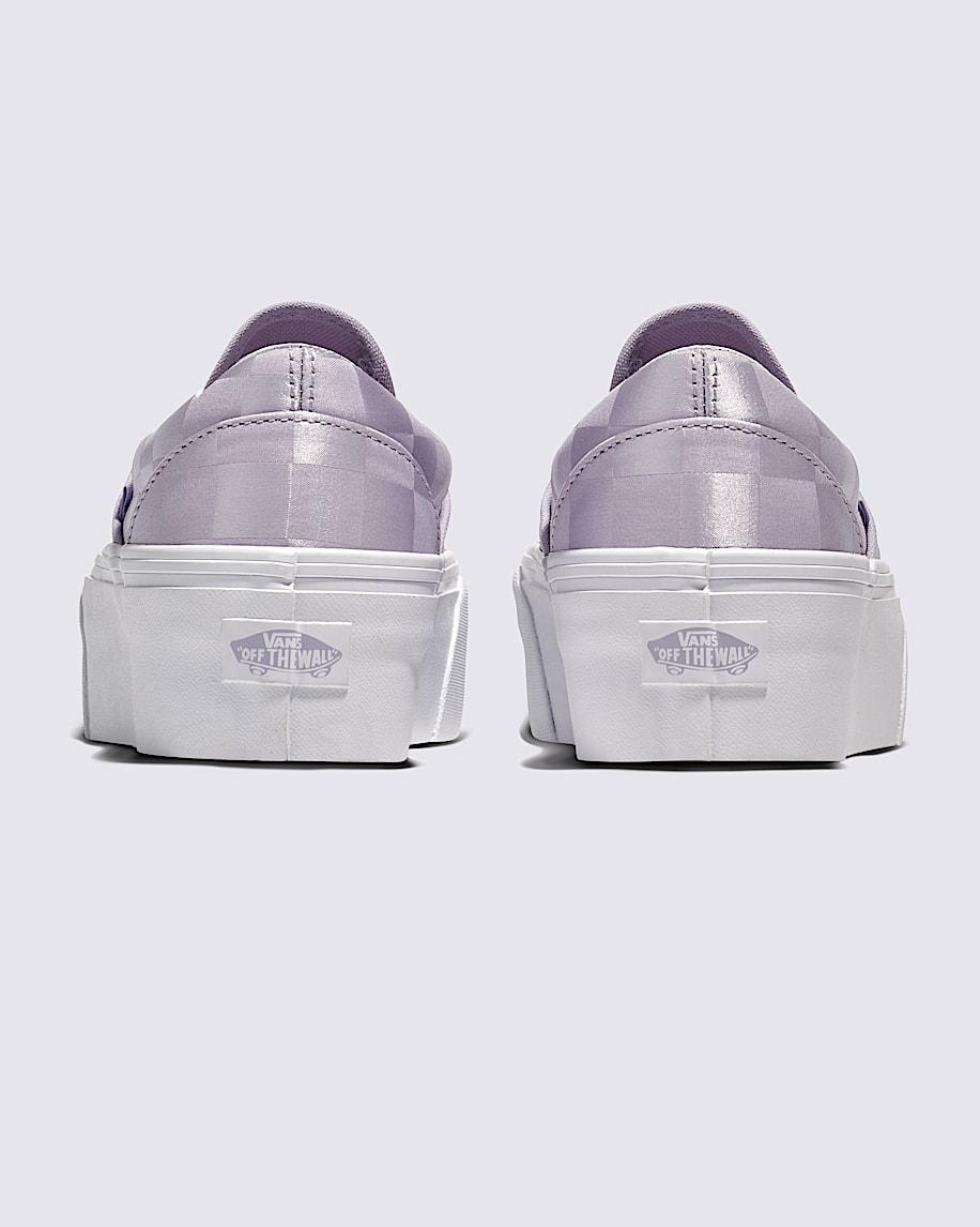 Classic Slip-On Stackform Checkerboard Shoe in Lilac Purple| Vans US Product Image