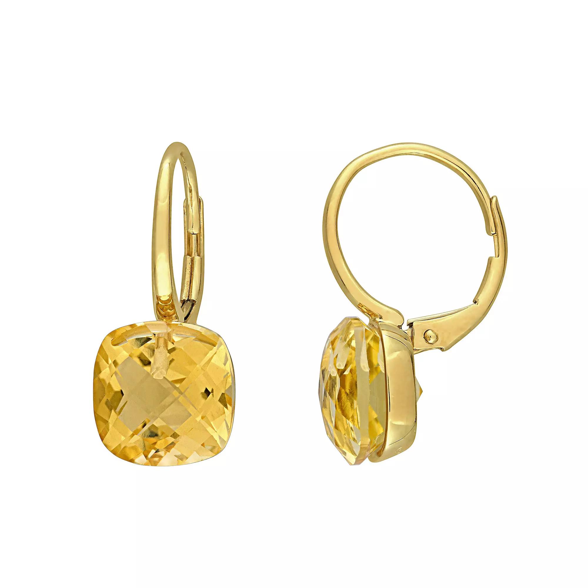 Stella Grace 14k Gold Citrine Leverback Earrings, Women's, Yellow Product Image