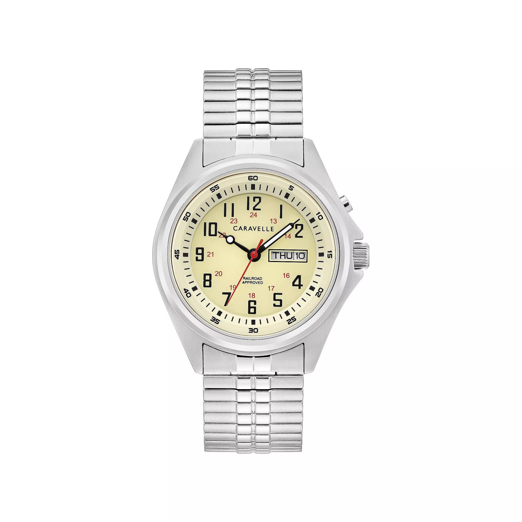 Caravelle by Bulova Mens Stainless Steel Expansion Band Watch - 43C124 Silver Tone Product Image