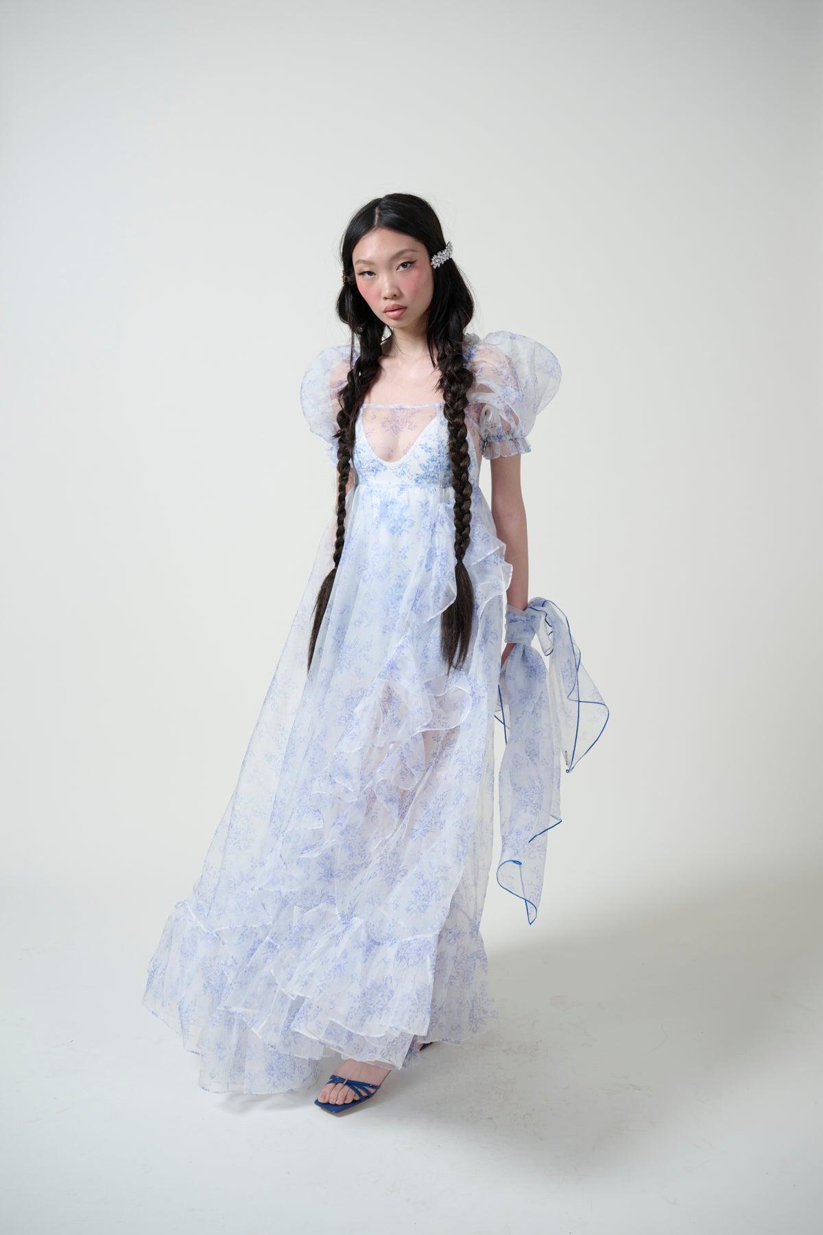 The Bed & Breakfast Sheer Delight Ruffle Gown Product Image