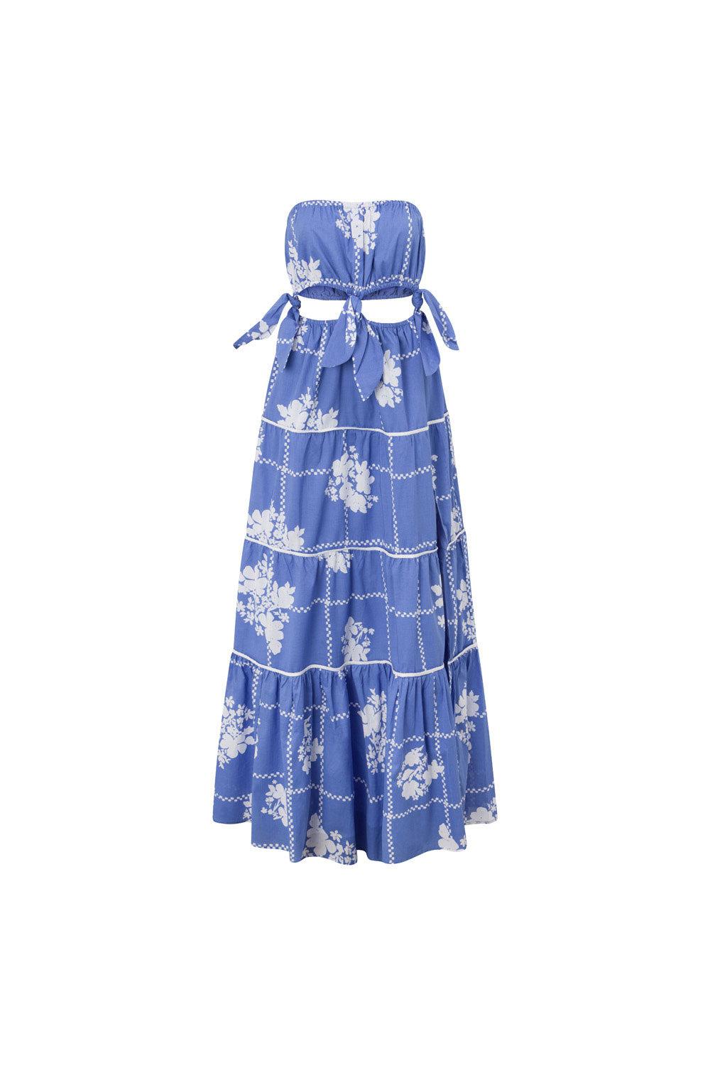 Lili Maxi Dress - Check Flowers Product Image
