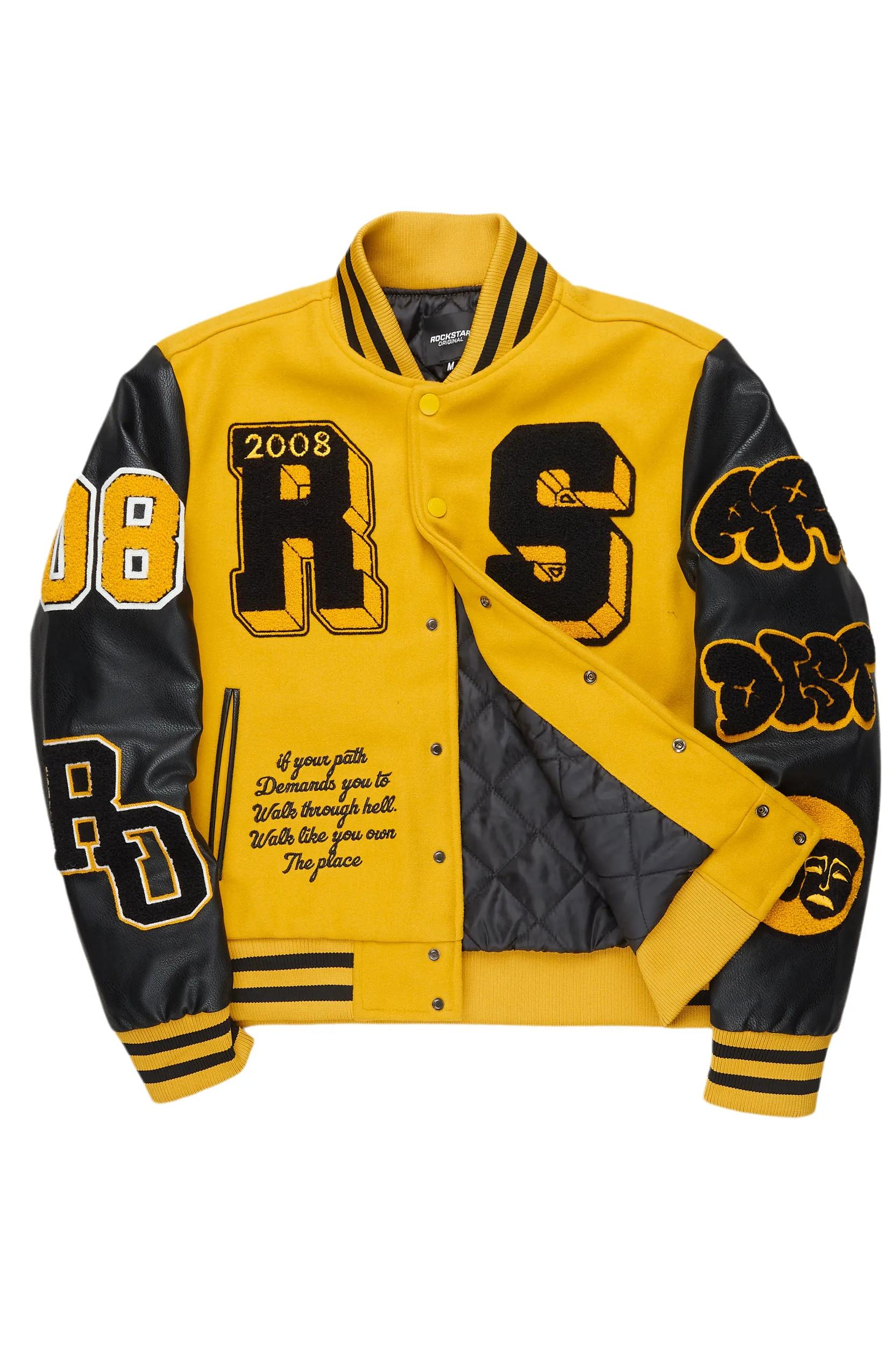 Leslaw Yellow/Black Varsity Jacket Male Product Image