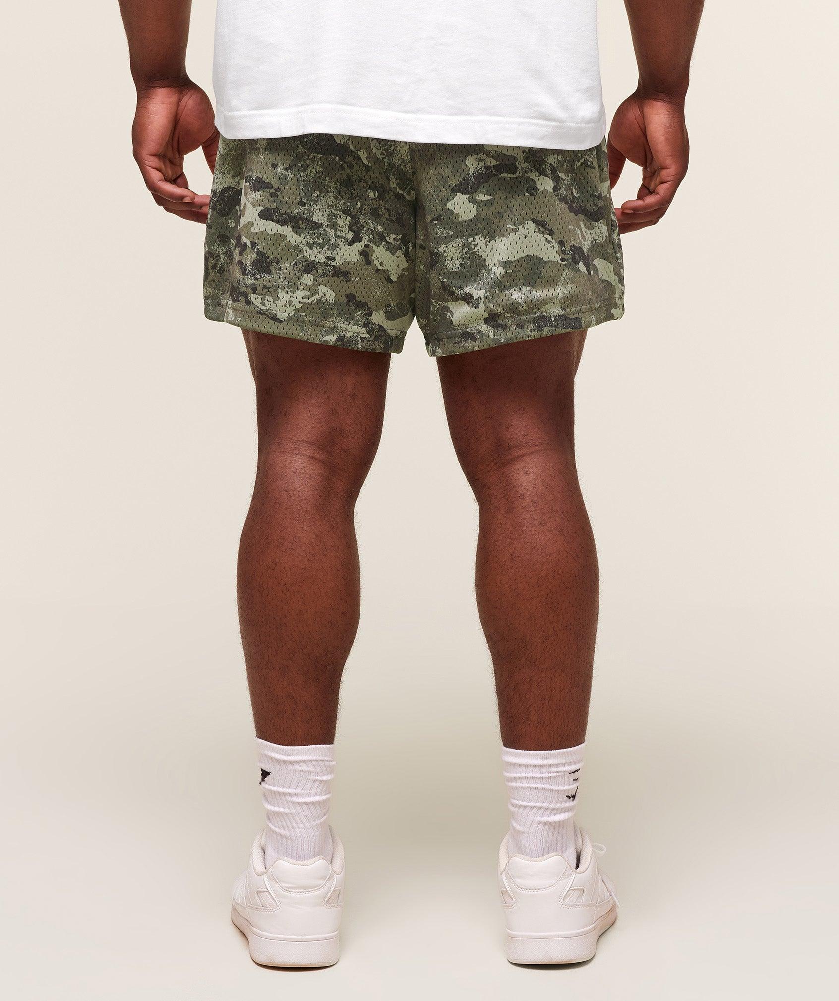 Gymshark Lifting Mesh 5" Shorts - Chalk Green Male Product Image