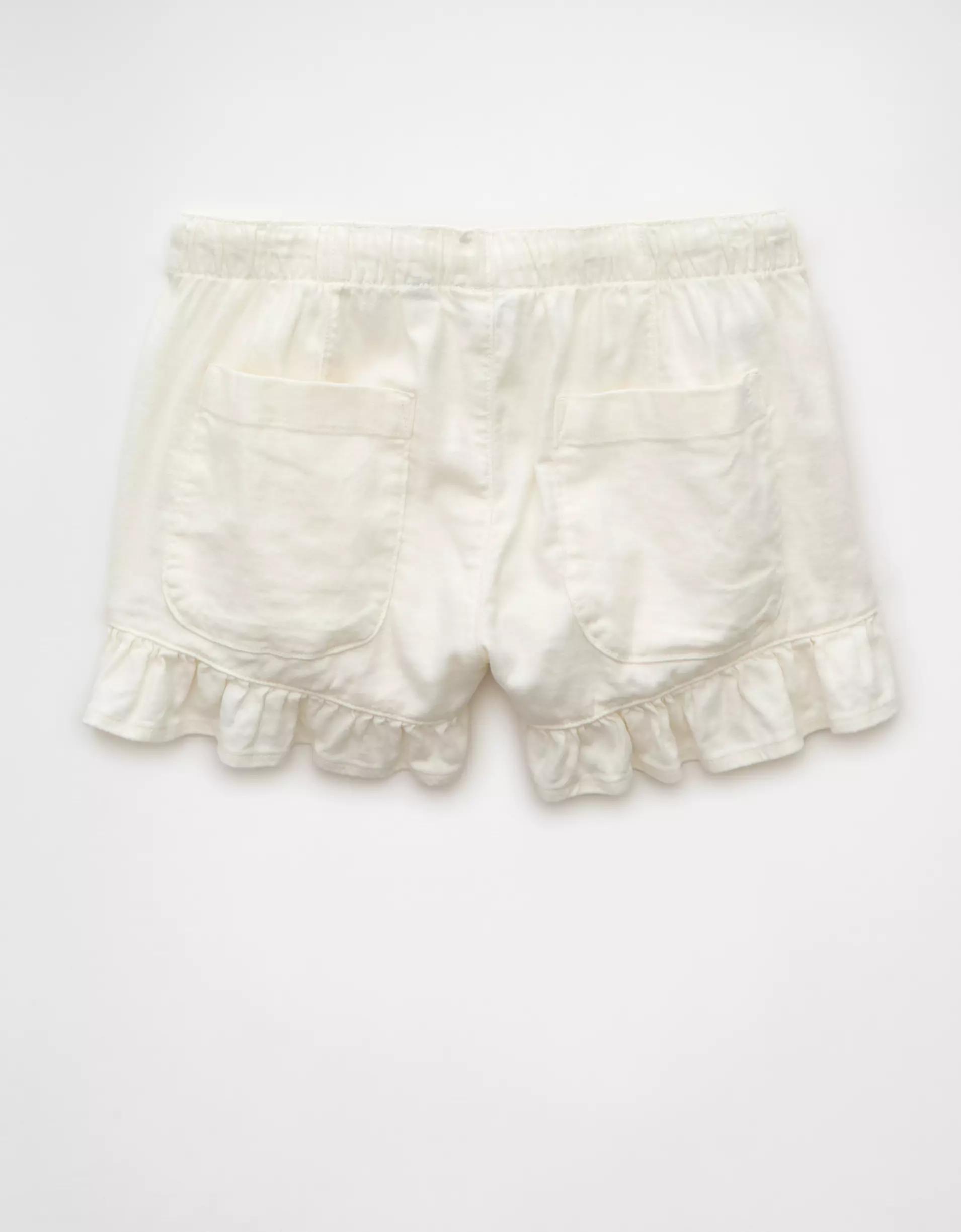 AE Stretch Linen-Blend Ruffle Short Product Image