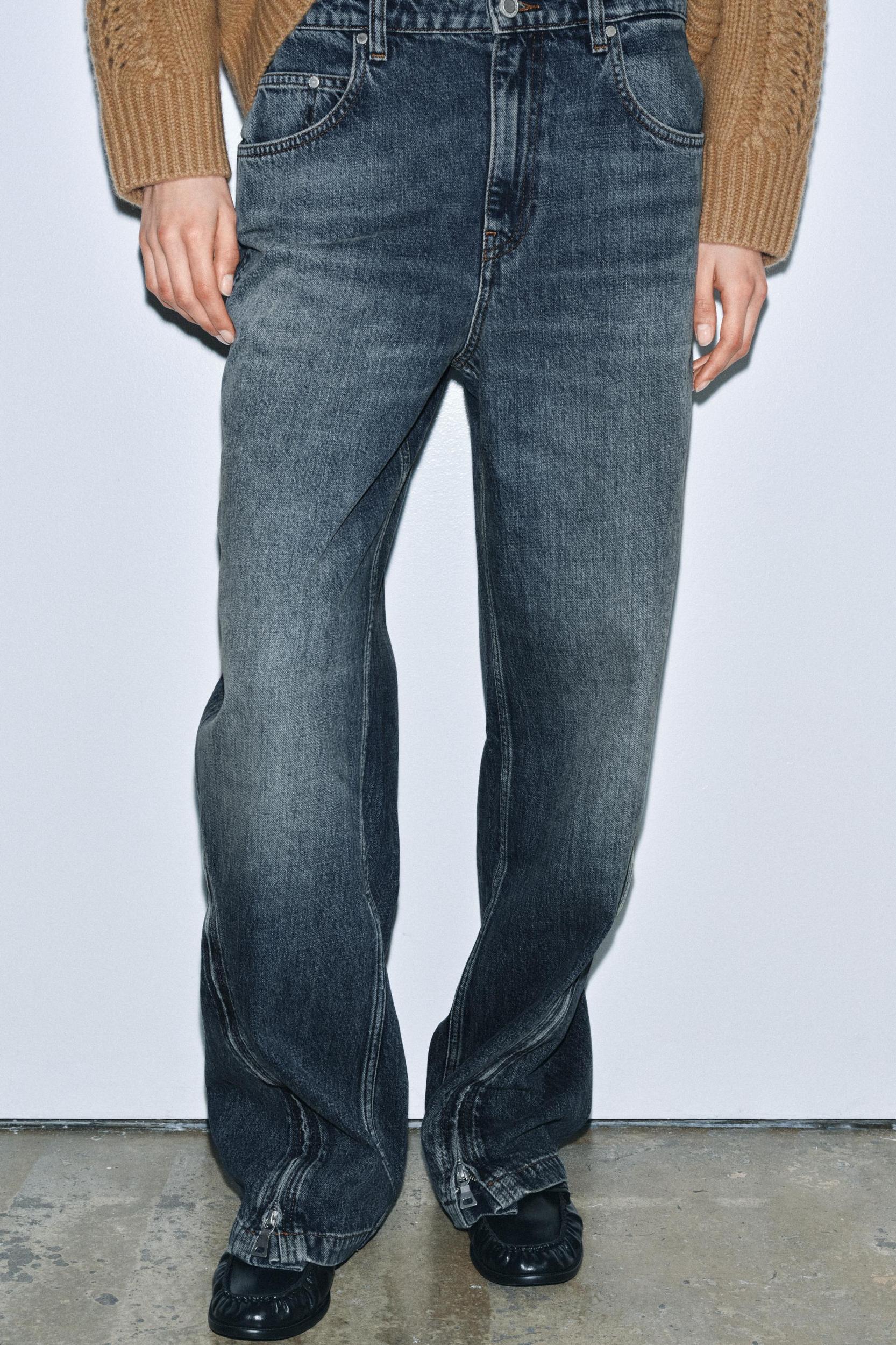 ZW COLLECTION MID-RISE BALLOON JEANS WITH ZIPPERS LIMITED EDITION Product Image