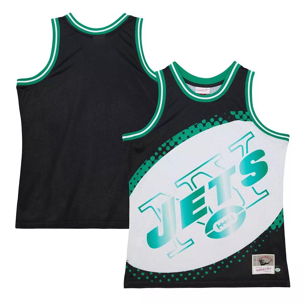 Men's Mitchell & Ness Black New York Jets Big Face 7.0 Fashion Tank Top,  Product Image