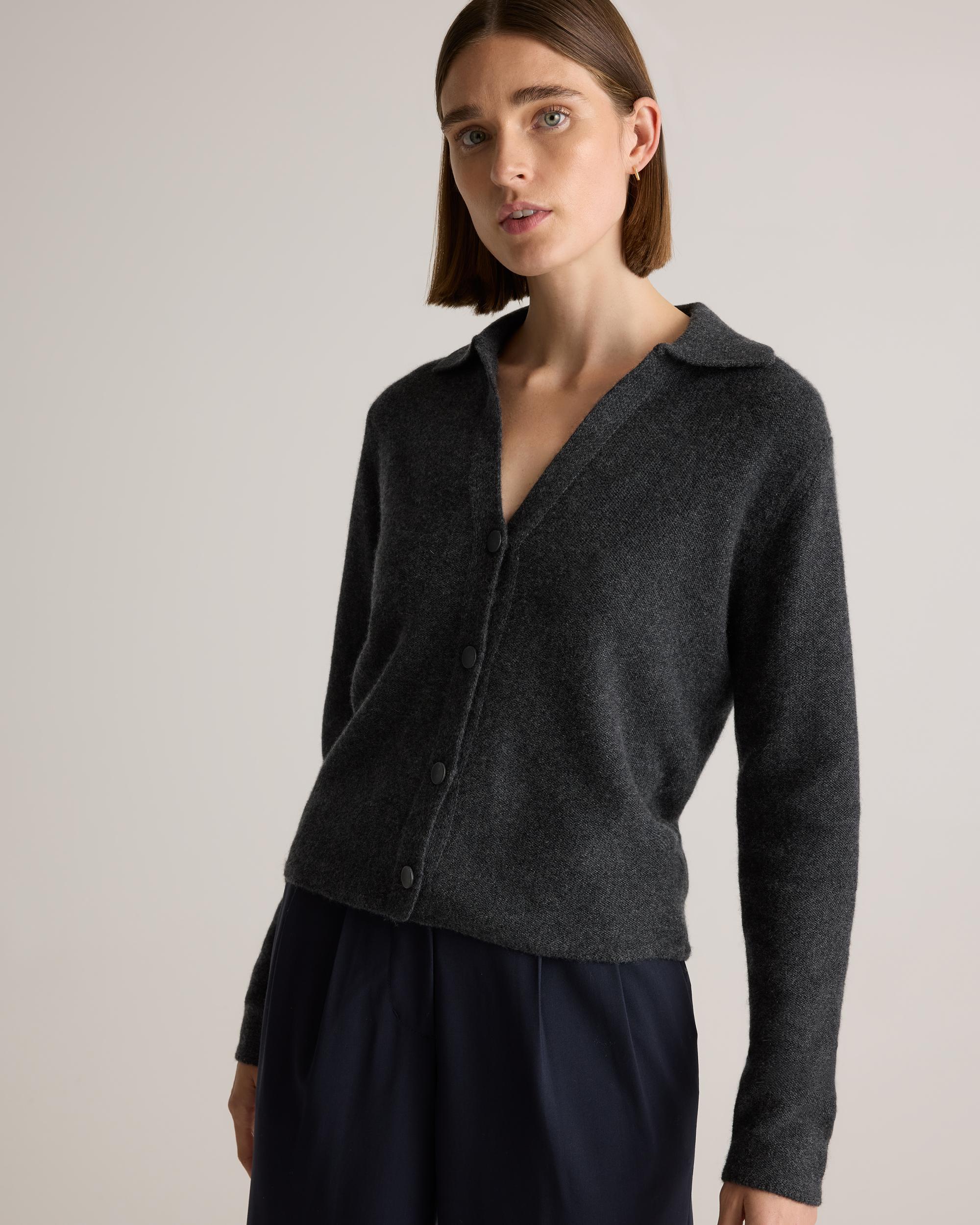 Quince | Women's Mongolian Cashmere Collared Cardigan Sweater Size XL Product Image