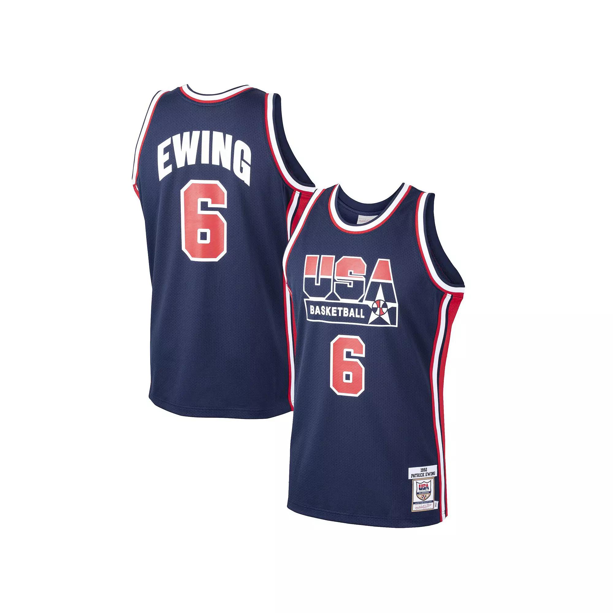 Men's Mitchell & Ness Patrick Ewing Navy USA Basketball Home 1992 Dream Team Authentic Jersey, Size: Small, Blue Product Image