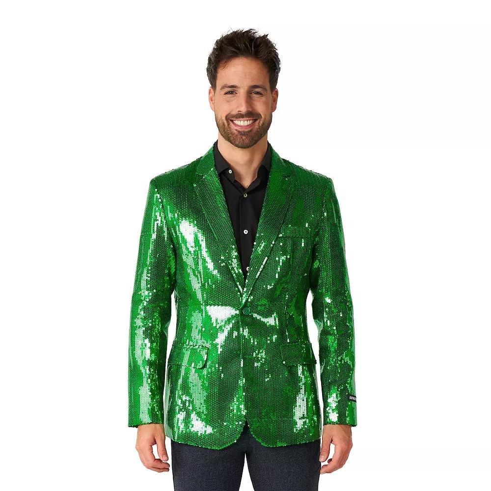 Men's Suitmeister Christmas New Years Eve Party Blazer, Size: XXL, Sequins Green Product Image