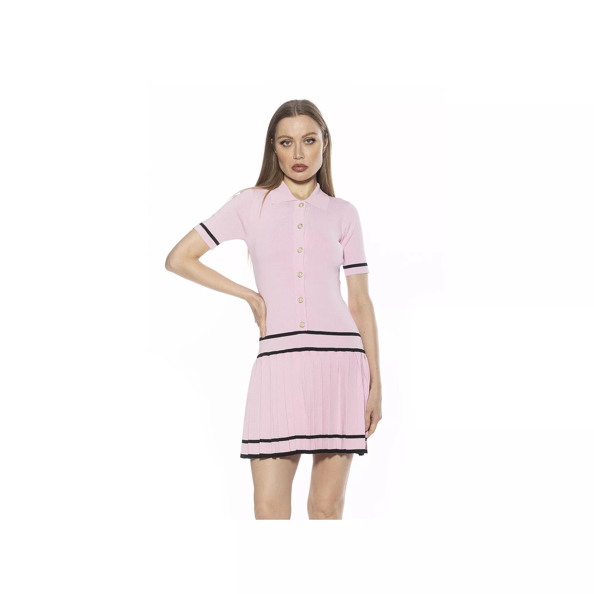 Women's ALEXIA ADMOR Lucinda Collared Short Sleeve Tennis Dress,  Product Image