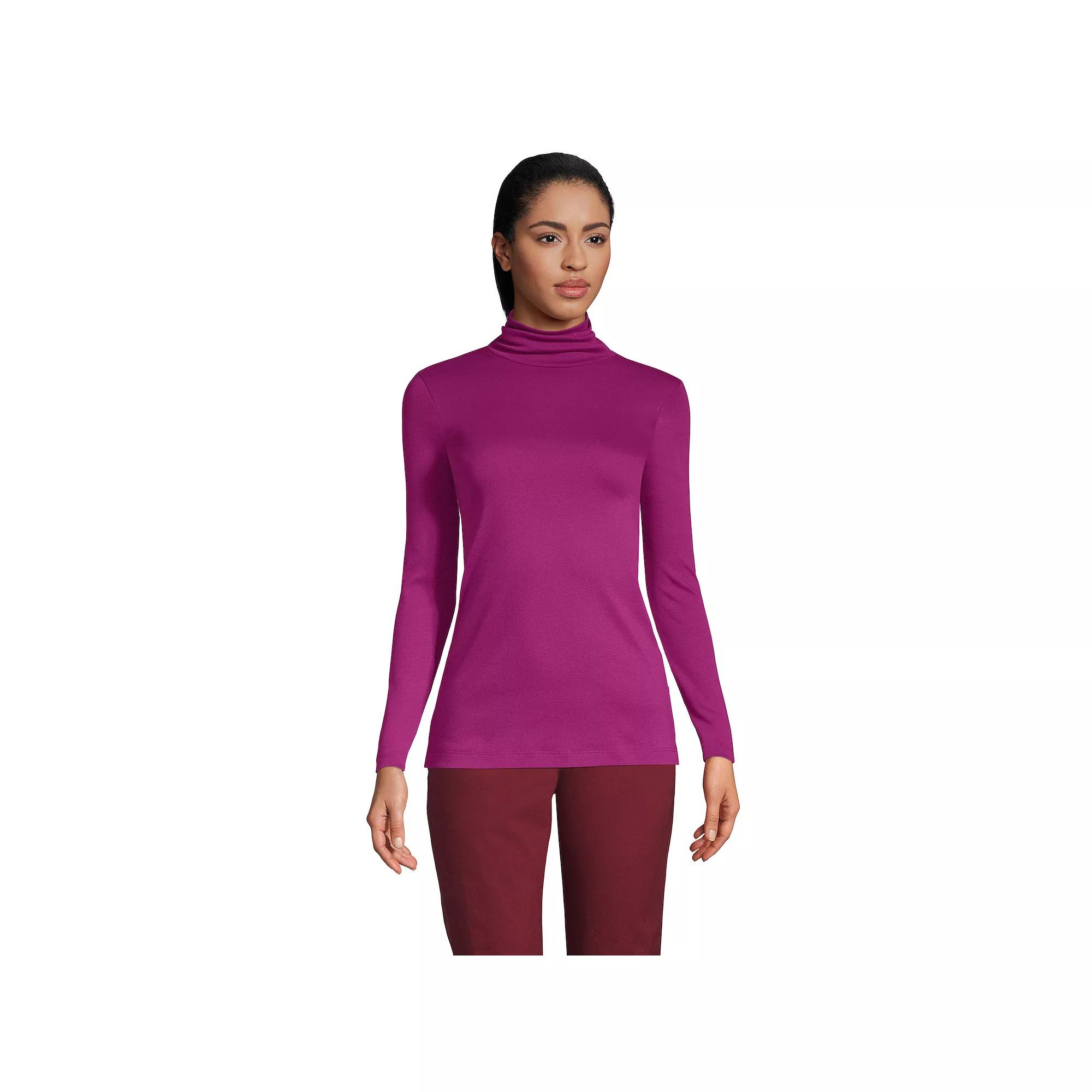 Women's Lands' End Supima Cotton Long Sleeve Turtleneck,  Product Image