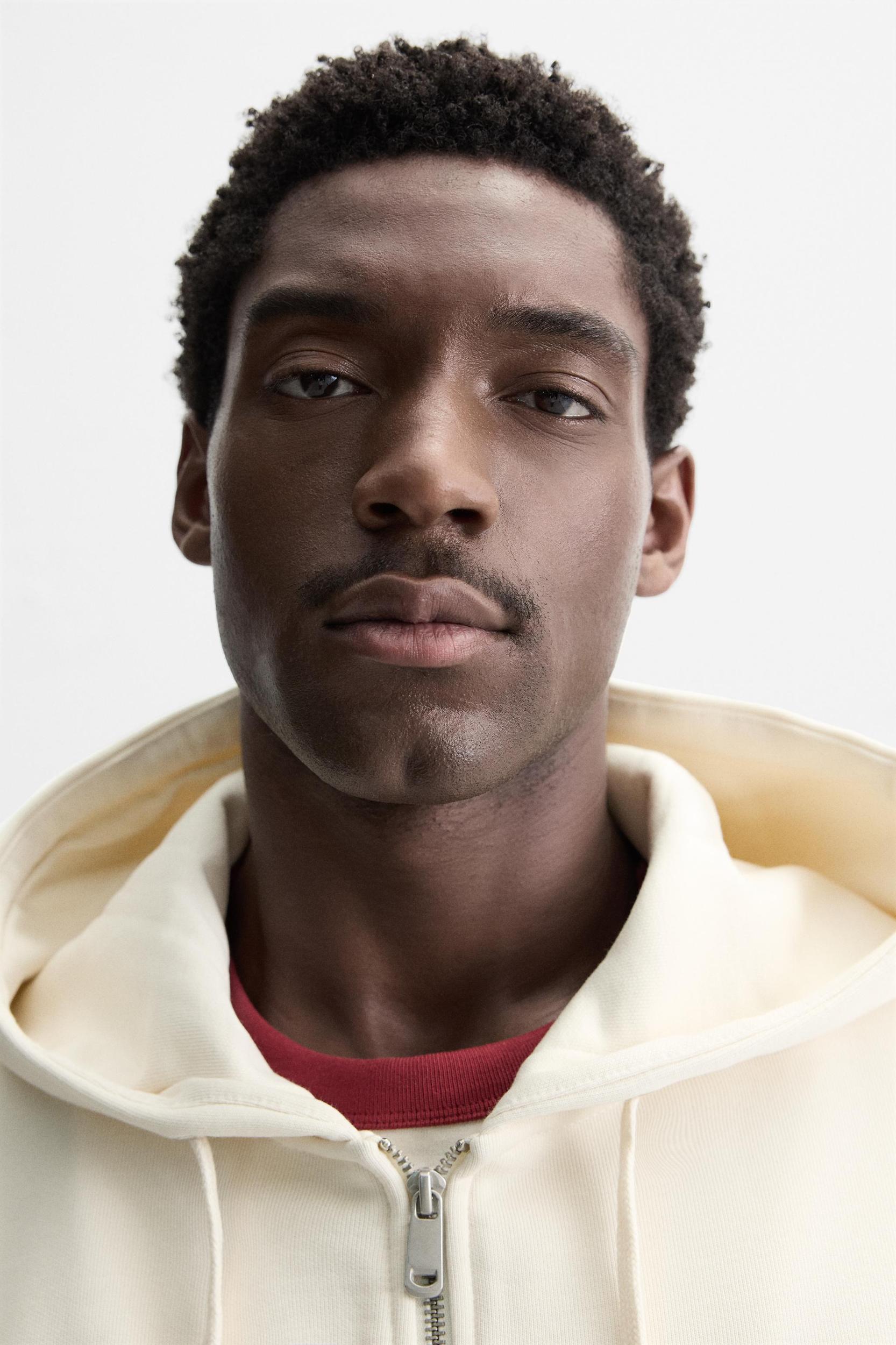 BASIC HOODED ZIP-UP SWEATSHIRT Product Image